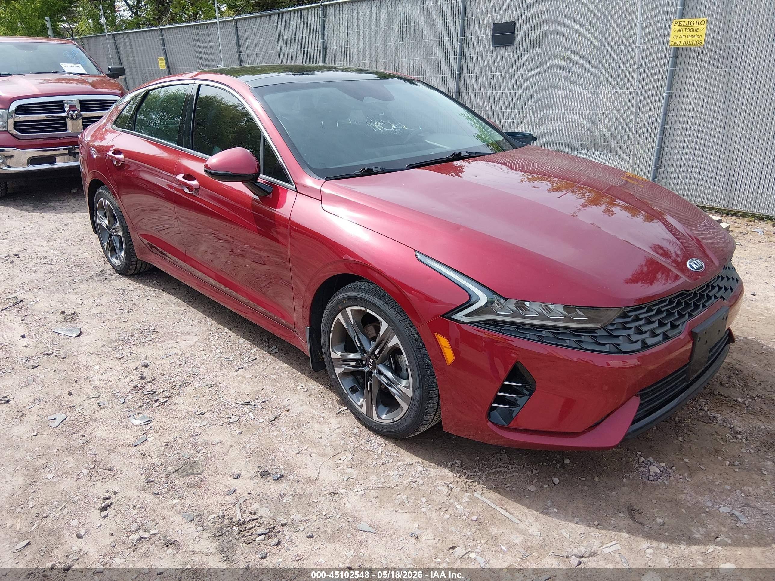 2021 Kia K5 EX, VIN 5XXG34J26MG016625 — Hail