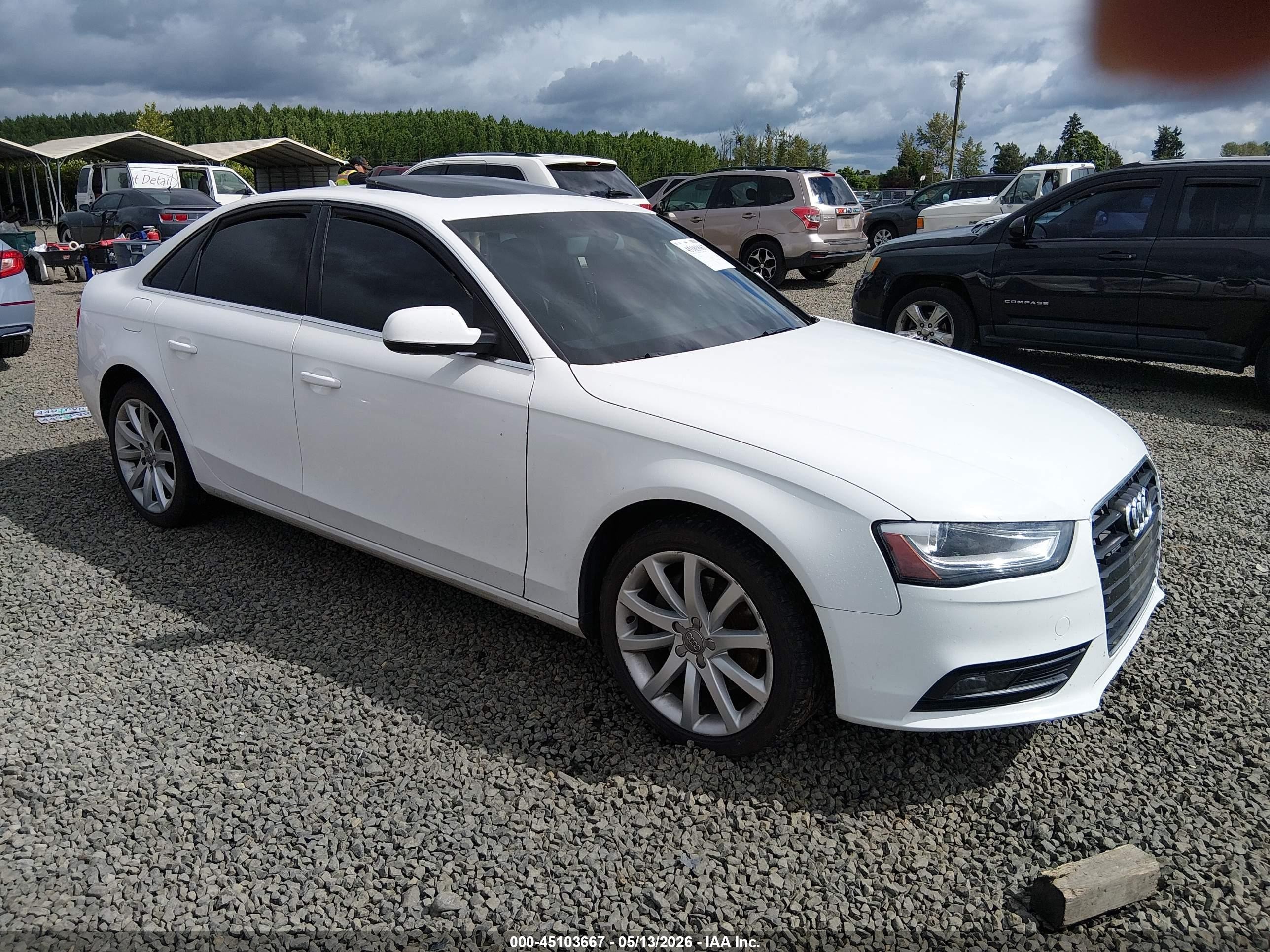 2013 Audi A4 Premium Plus, VIN WAUFFAFL0DN050340 — Side