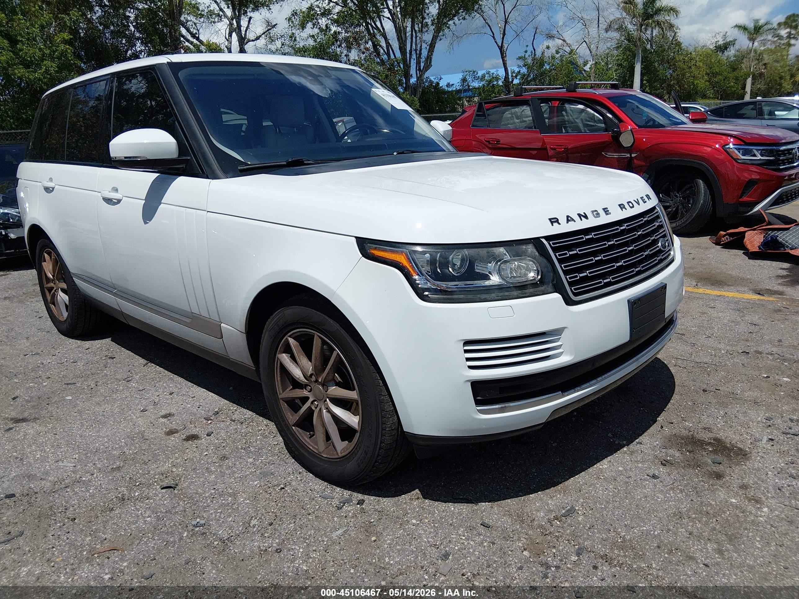 2016 Land Rover Range Rover, VIN SALGR2KF3GA309542 — Water / flood