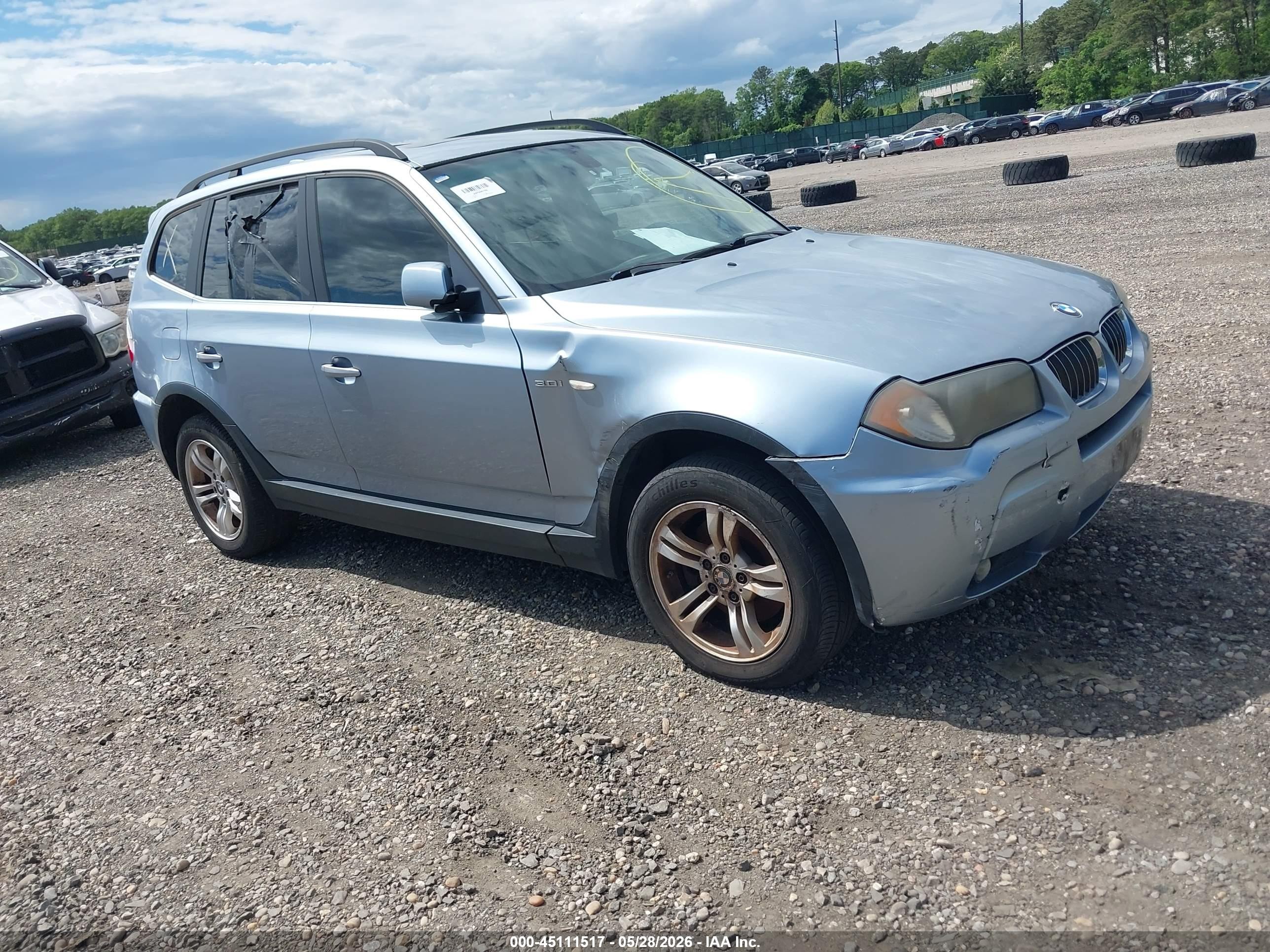2006 BMW X3 3.0i, VIN WBXPA93436WG91860 — Front end