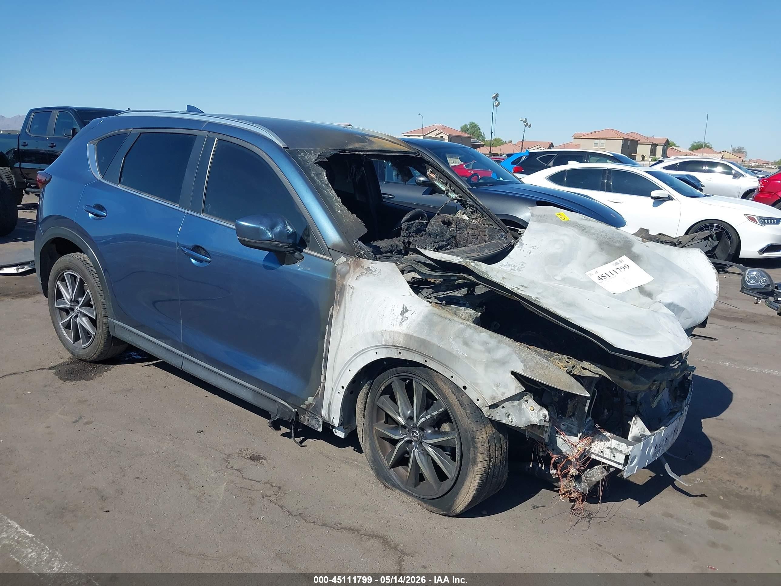 2018 Mazda CX-5 Touring, VIN JM3KFACM7J1386429 — Engine fire