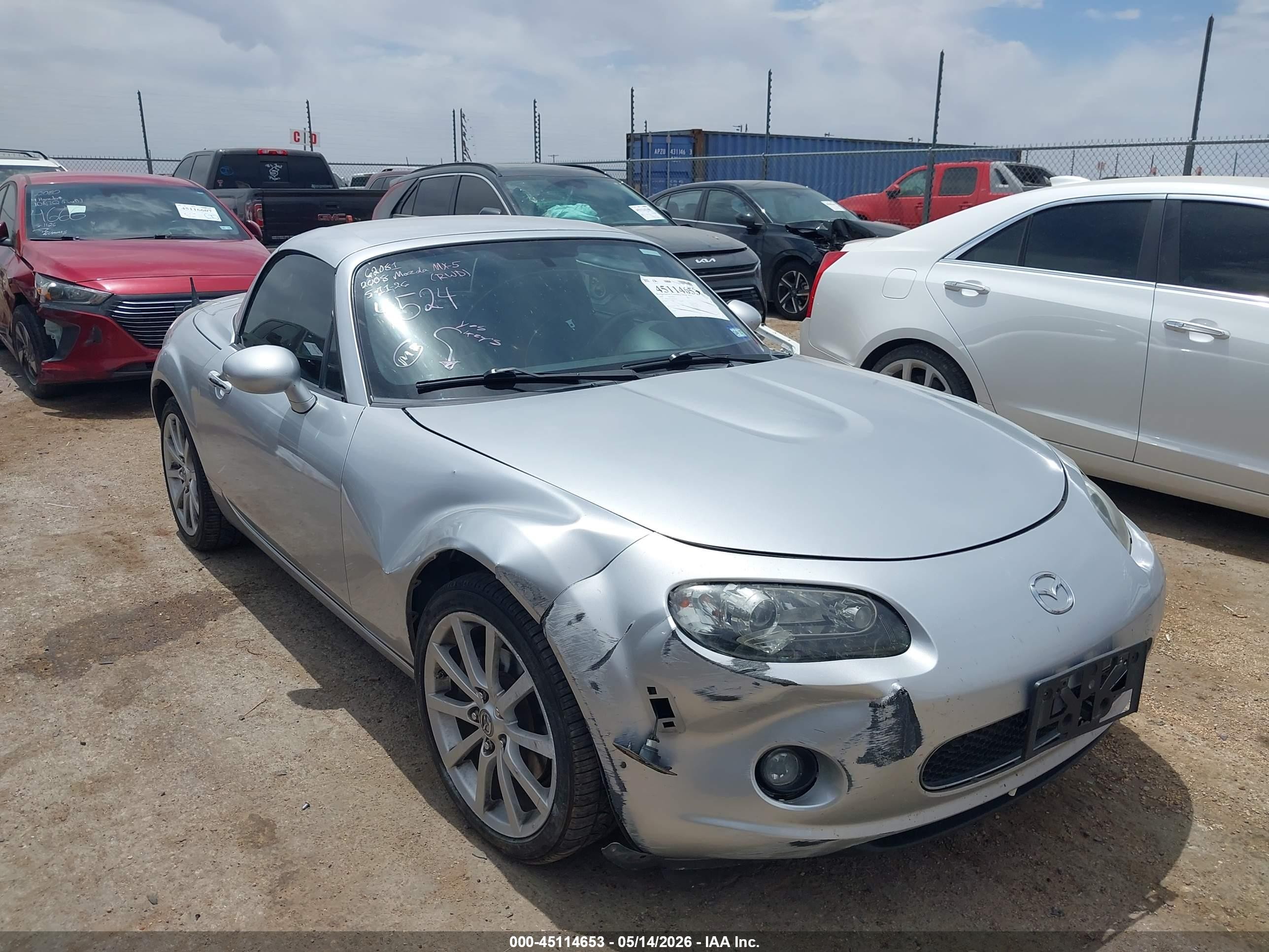 2008 Mazda MX-5 Miata Sport, VIN JM1NC26F180154524 — Side