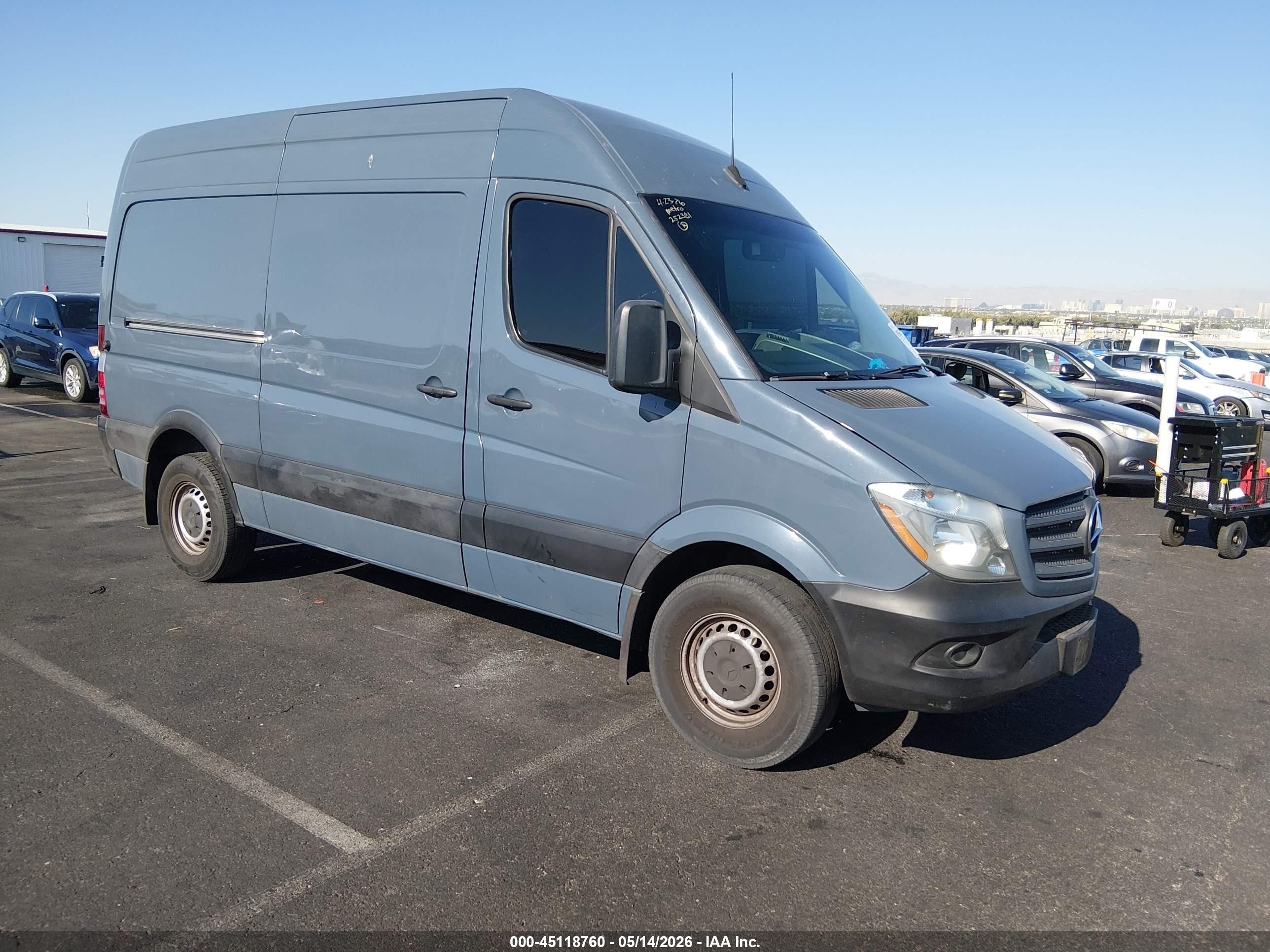 2018 Mercedes-Benz Sprinter Cargo Worker, VIN WD3PE7CD5JP623849 — Rear end