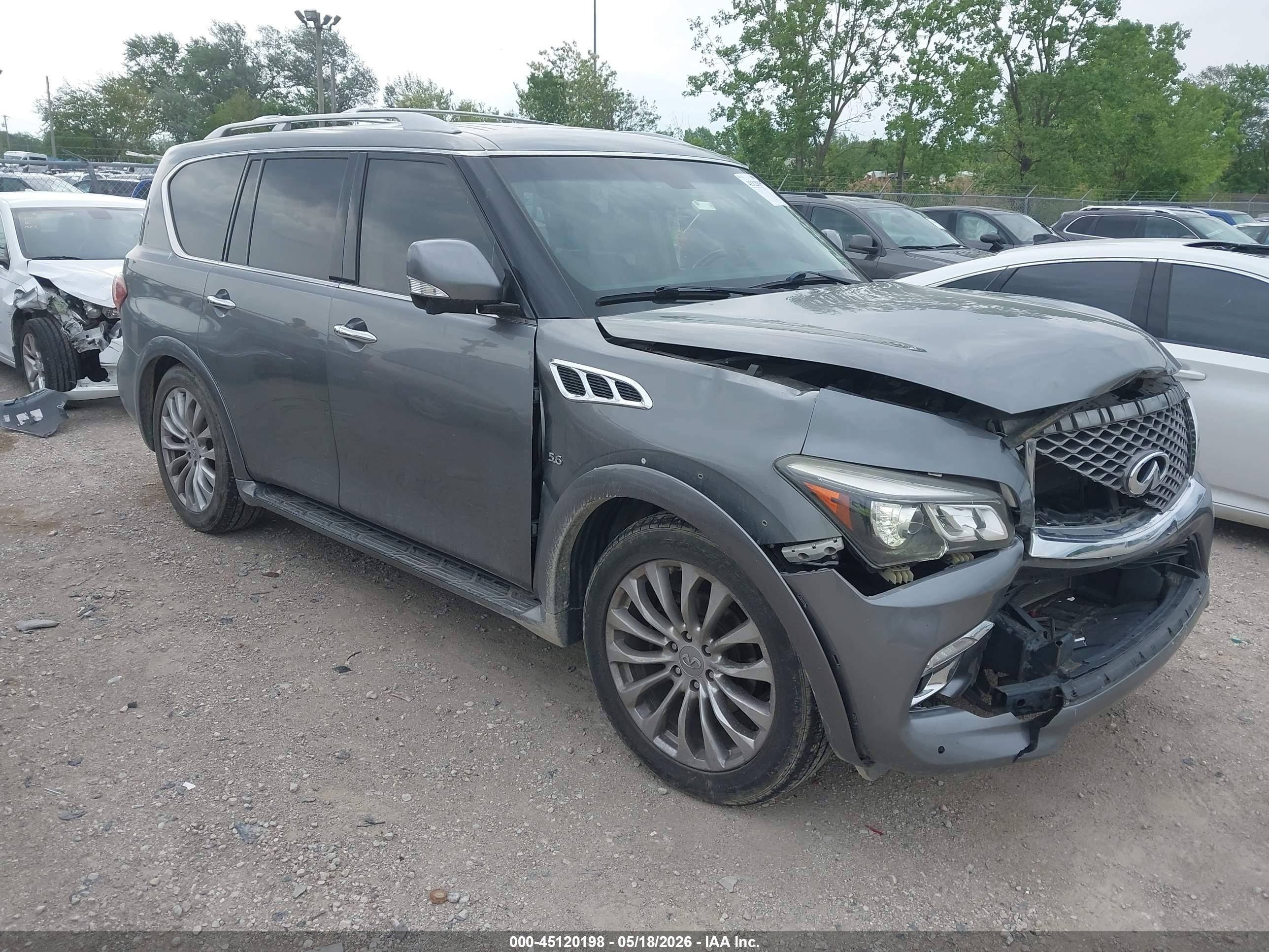 2015 Infiniti QX80, VIN JN8AZ2NF7F9570931 — Front end