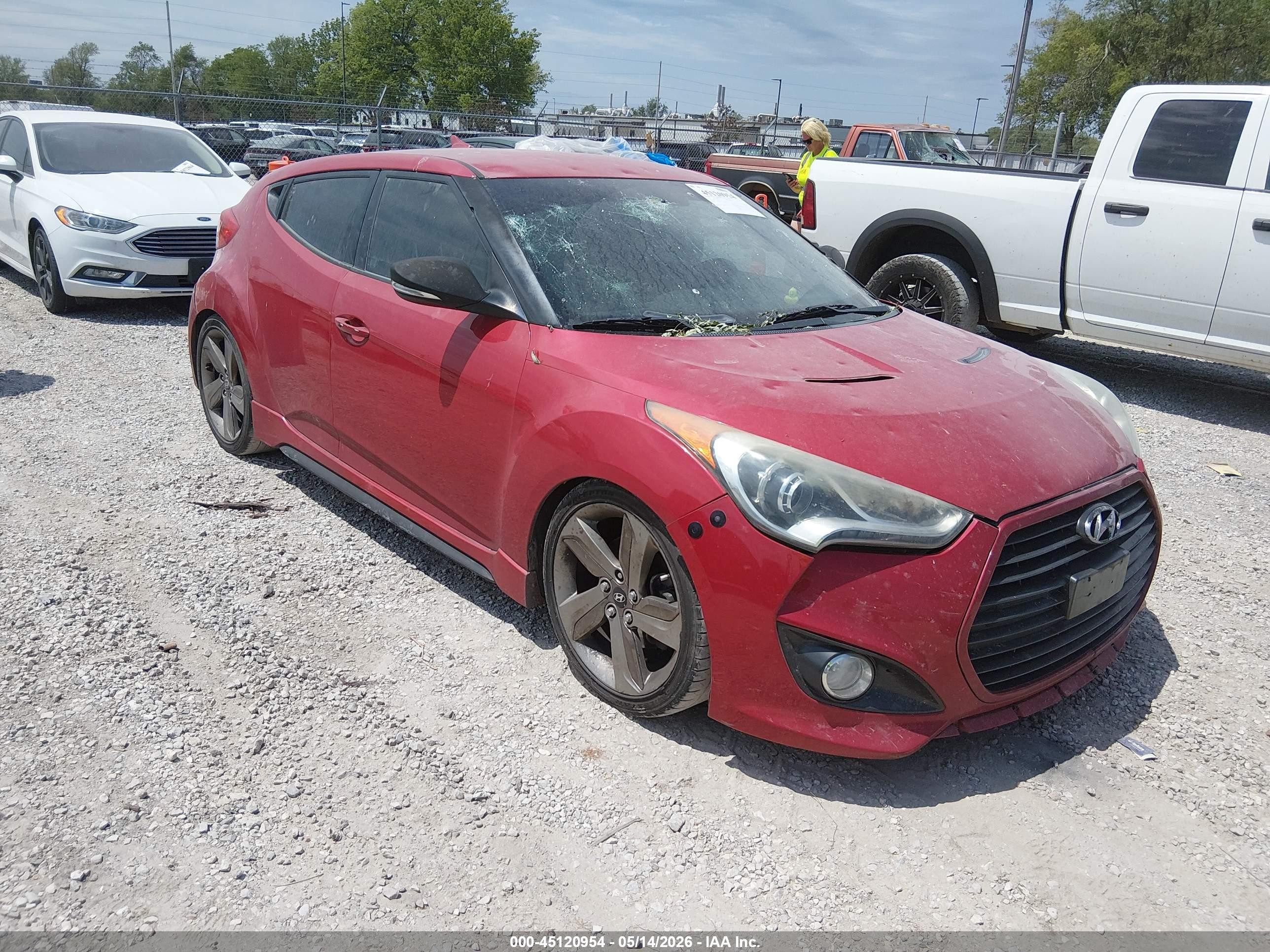 2013 Hyundai Veloster Turbo, VIN KMHTC6AE9DU153391 — Hail