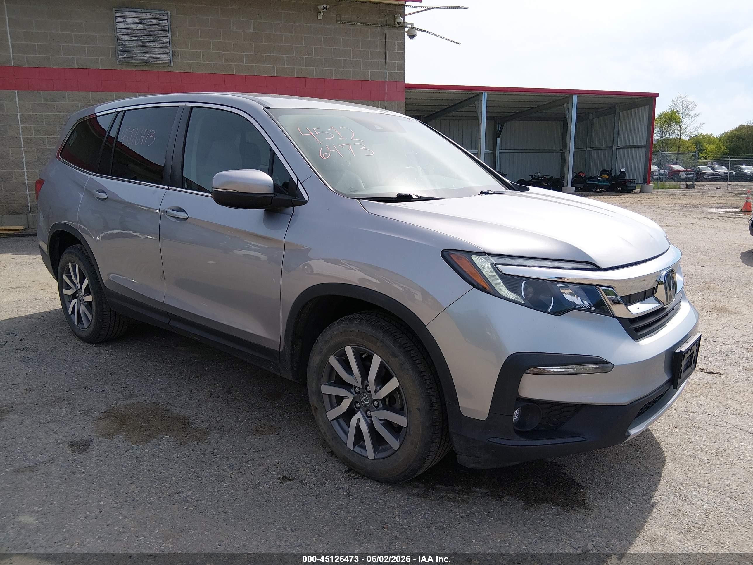 2021 Honda Pilot EX, VIN 5FNYF6H32MB029056 — Burn