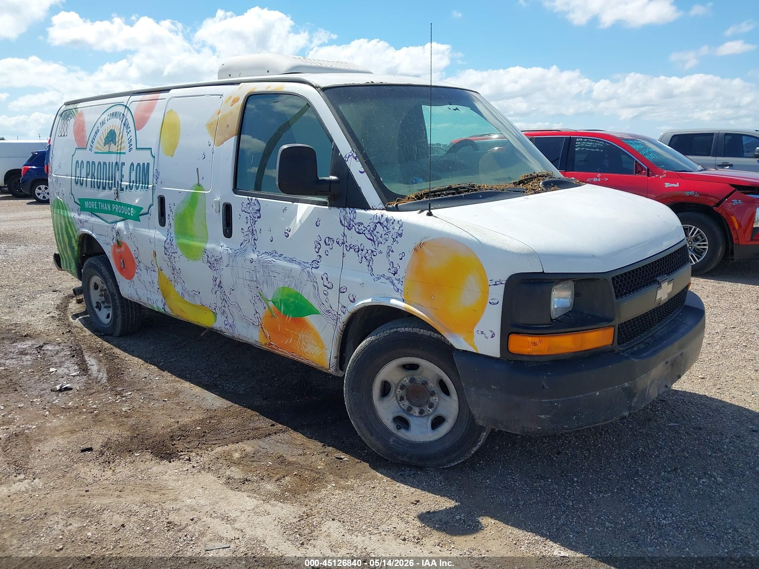 2011 Chevrolet Express Cargo, VIN 1GCWGFFA2B1127371 — Rear end