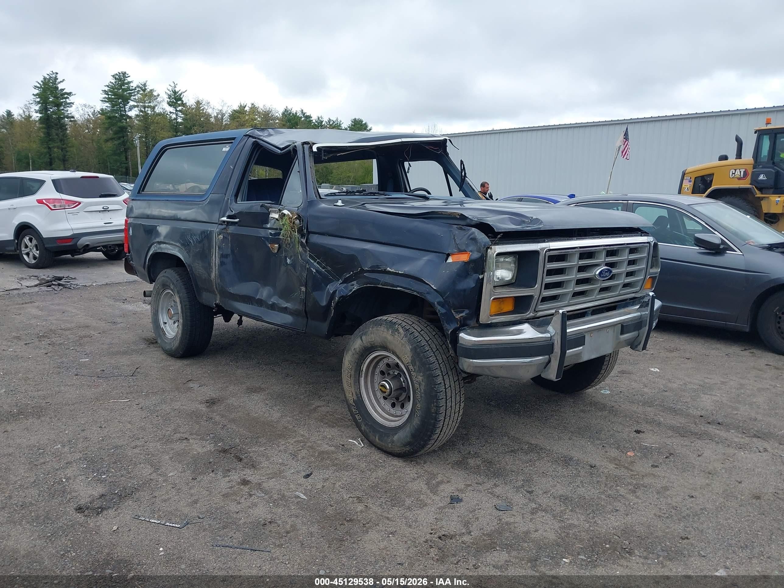 1986 Ford Bronco Custom, VIN 1FMEU15HXGLB17197 — Rollover
