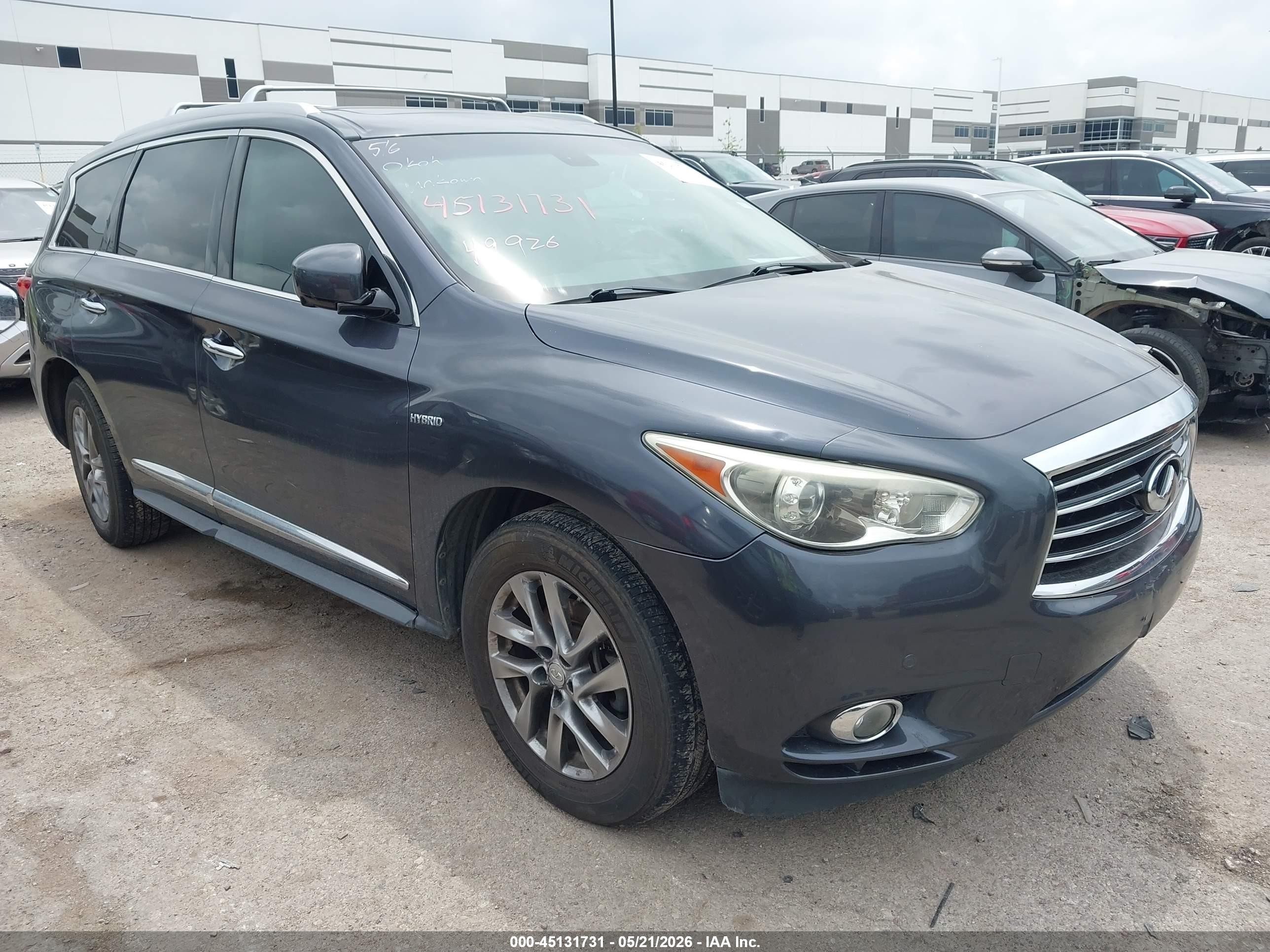 2014 Infiniti QX60 Hybrid, VIN 5N1CL0MN6EC526404 — Water / flood