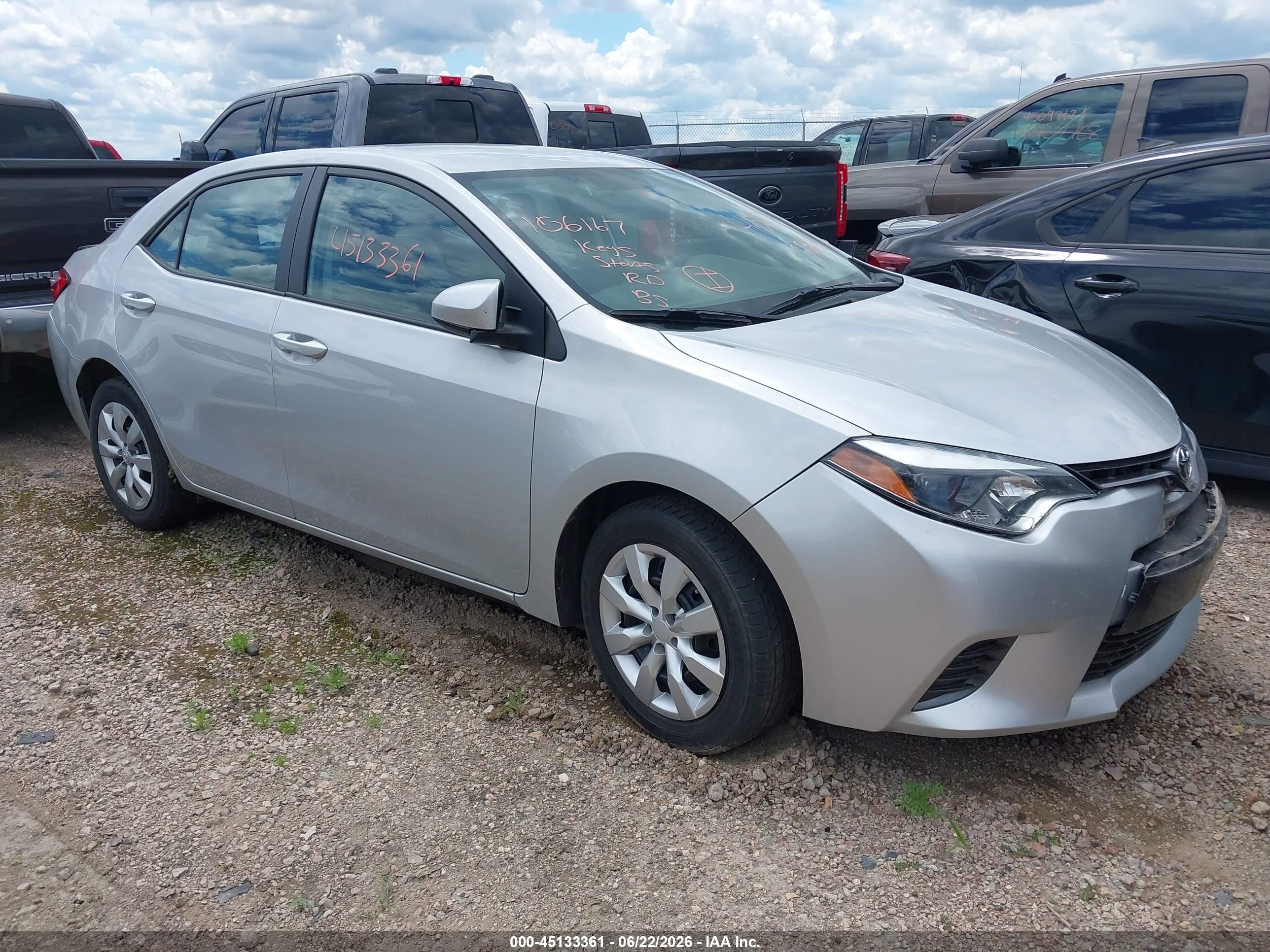 2016 Toyota Corolla LE, VIN 2T1BURHEXGC600364 — Hail