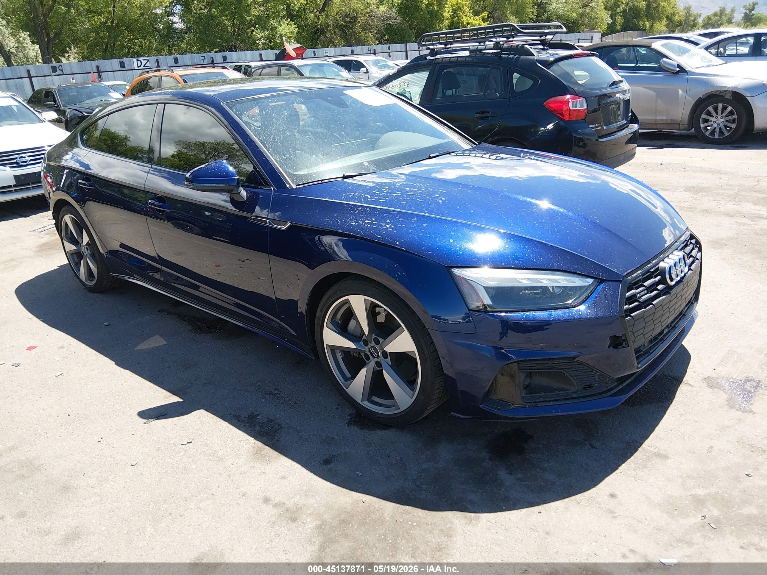2020 Audi A5 Sportback Premium Plus, VIN WAUCNCF56LA003449 — Side