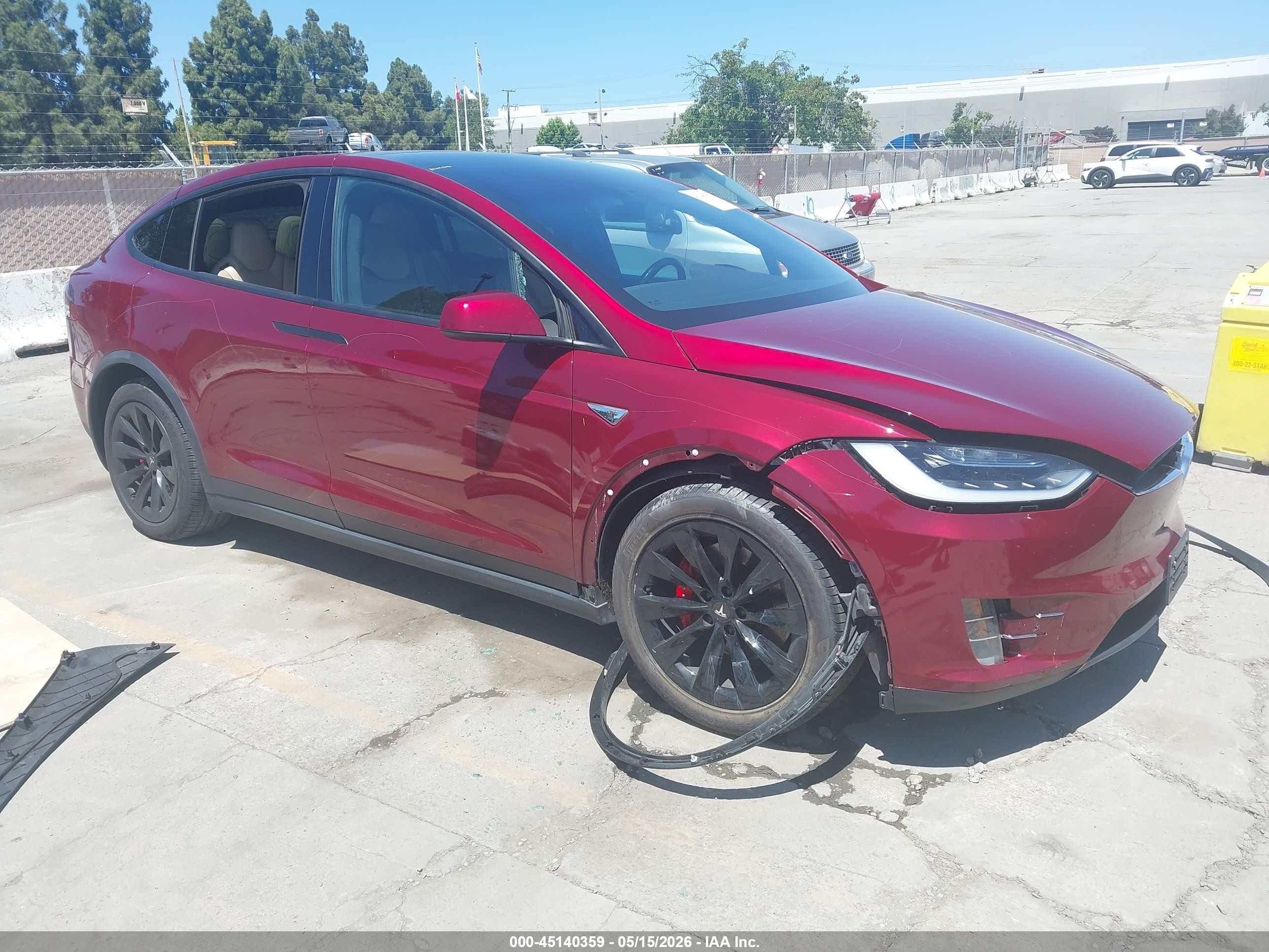 2016 Tesla Model X P90D, VIN 5YJXCAE43GFS00583 — Vandalism