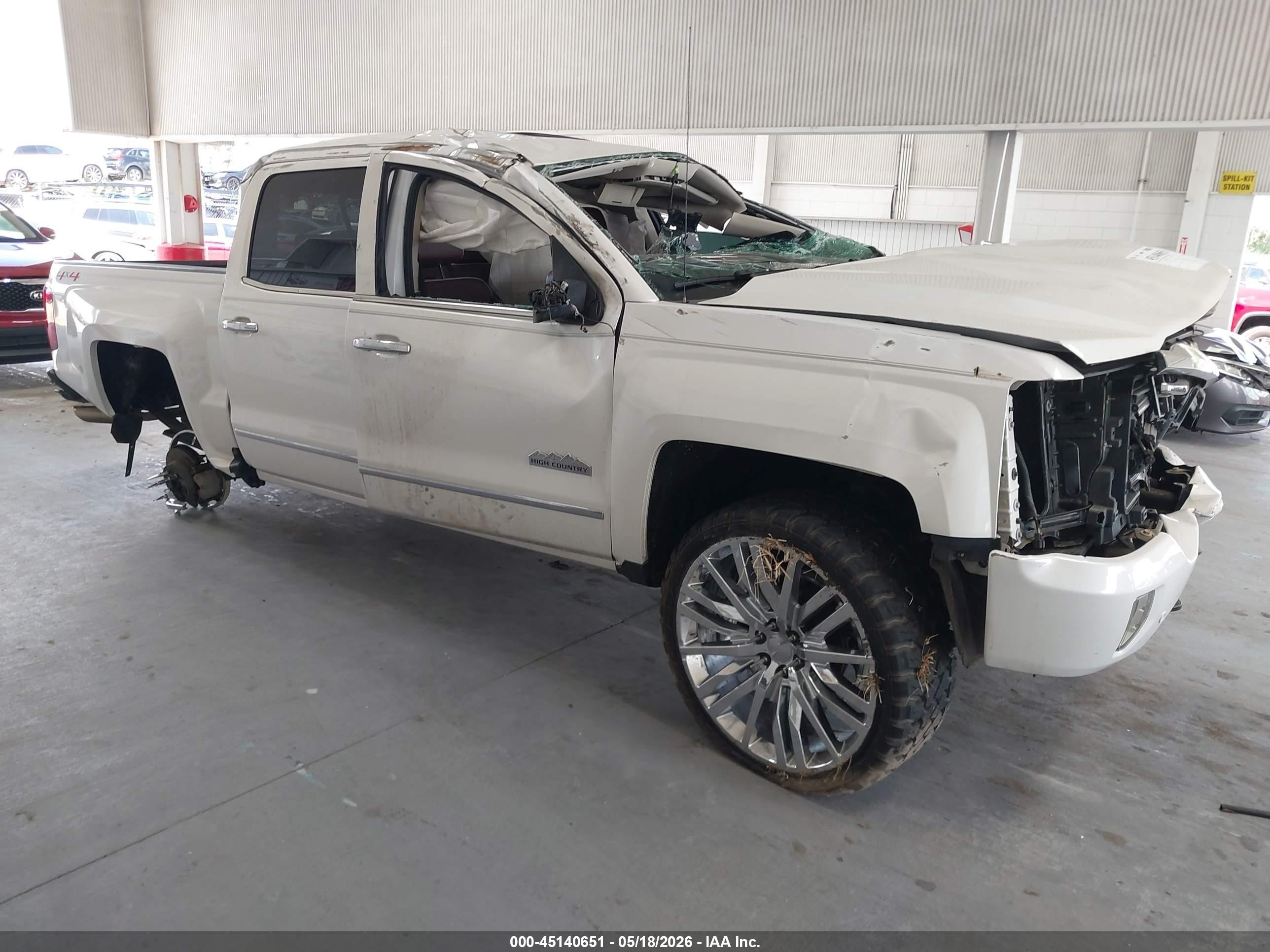 2018 Chevrolet Silverado 1500 High Country, VIN 3GCUKTEJ1JG324554 — Rollover