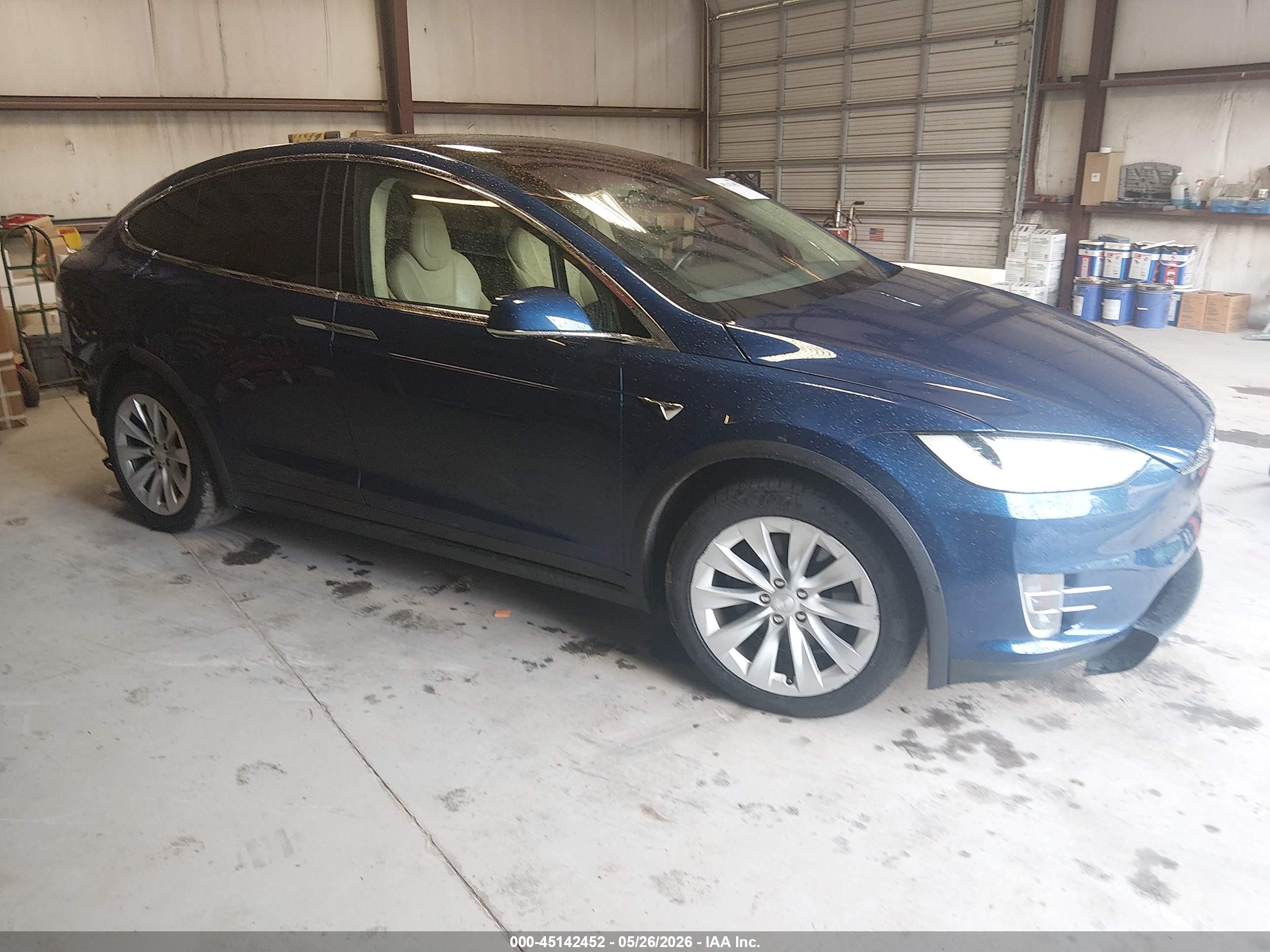 2017 Tesla Model X 90D, VIN 5YJXCDE28HF057261 — Rear end