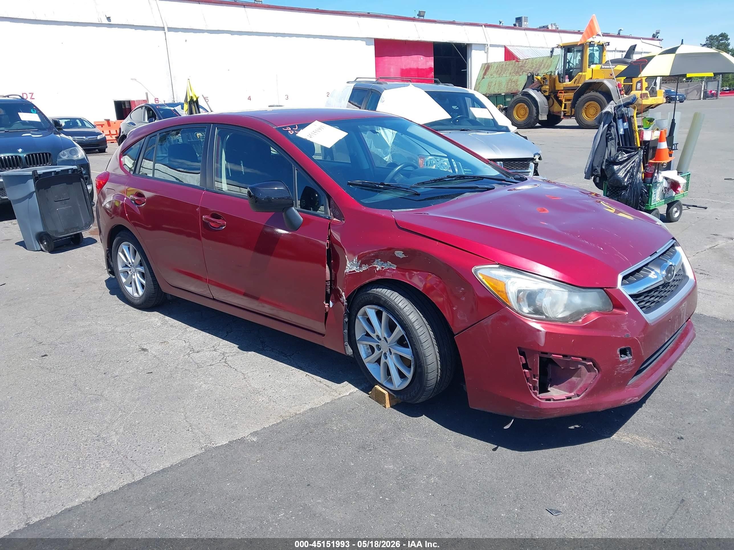 2014 Subaru Impreza 2.0i, VIN JF1GPAA64E8303607 — Rollover