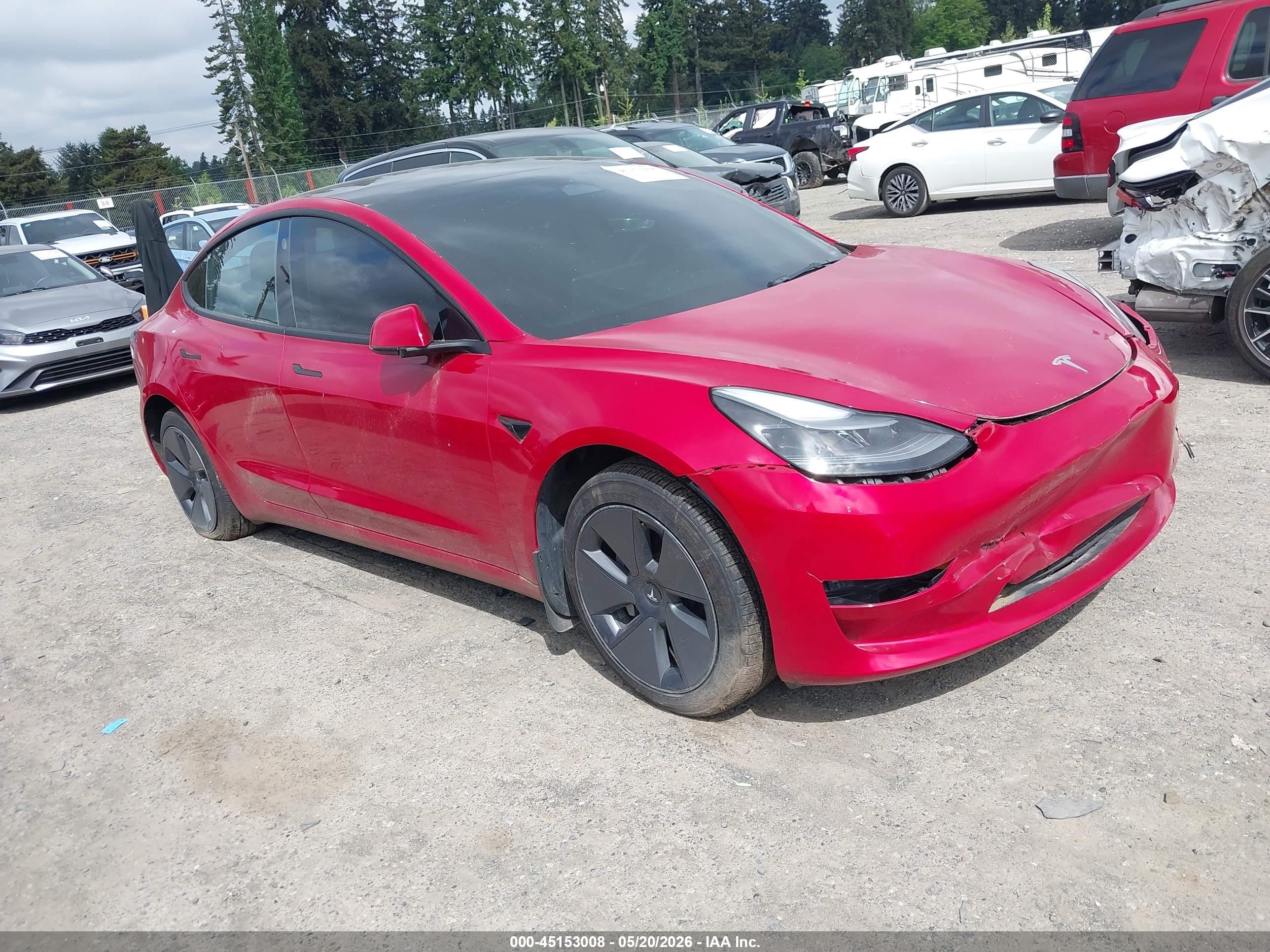 2022 Tesla Model 3 Long Range, VIN 5YJ3E1EB3NF273375 — Repossession