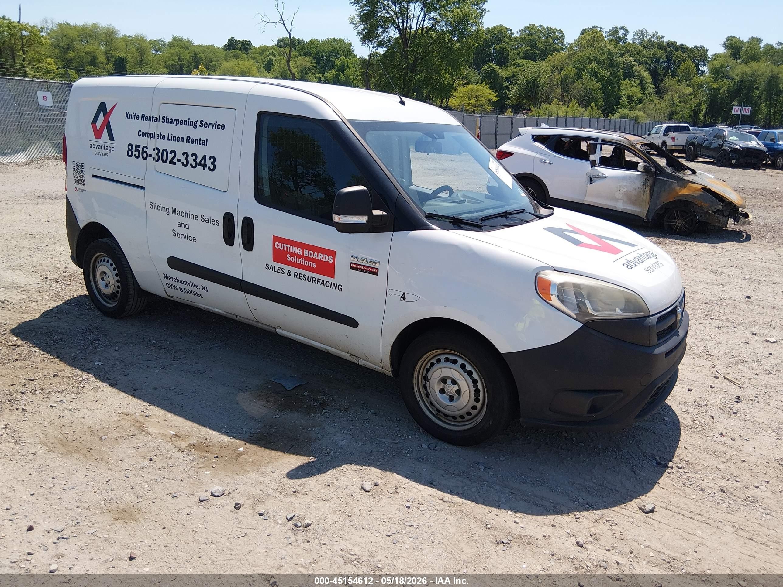 2017 Ram ProMaster City Cargo Tradesman, VIN ZFBERFABXH6E34648 — Normal wear
