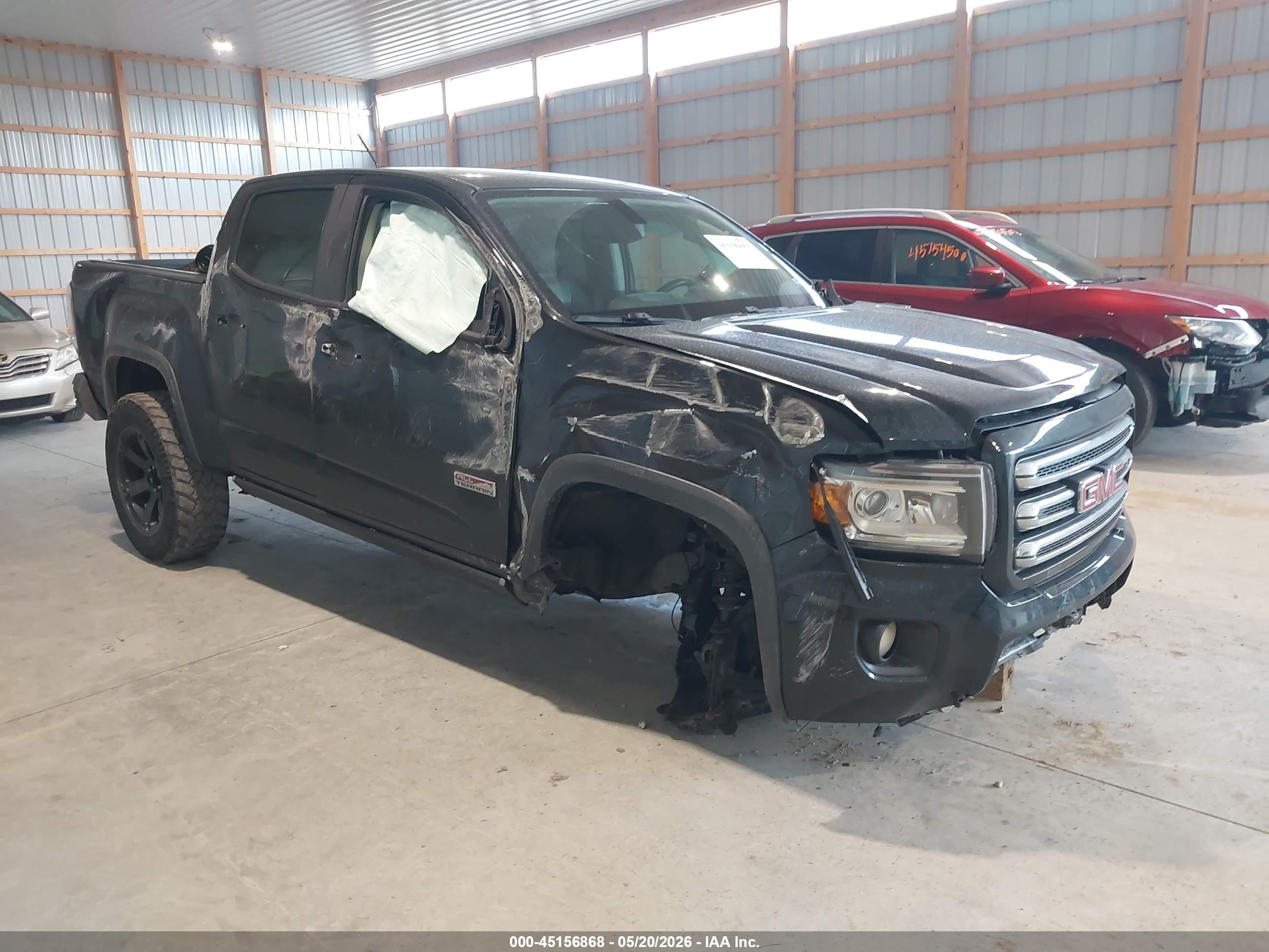 2015 GMC Canyon 4WD SLE, VIN 1GTG6BE34F1136355 — Front end