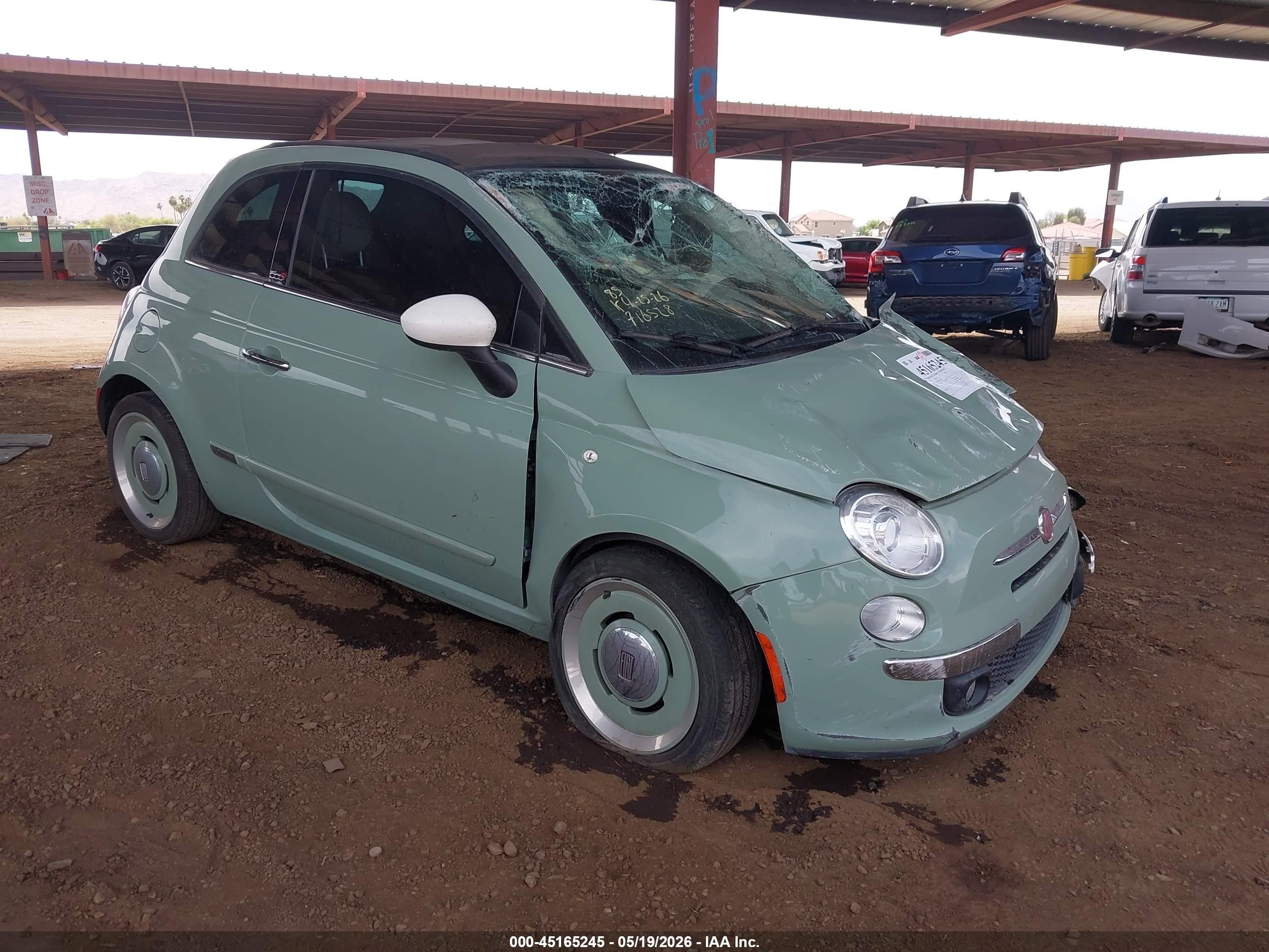 2015 FIAT 500 Lounge, VIN 3C3CFFER7FT716528 — Front end