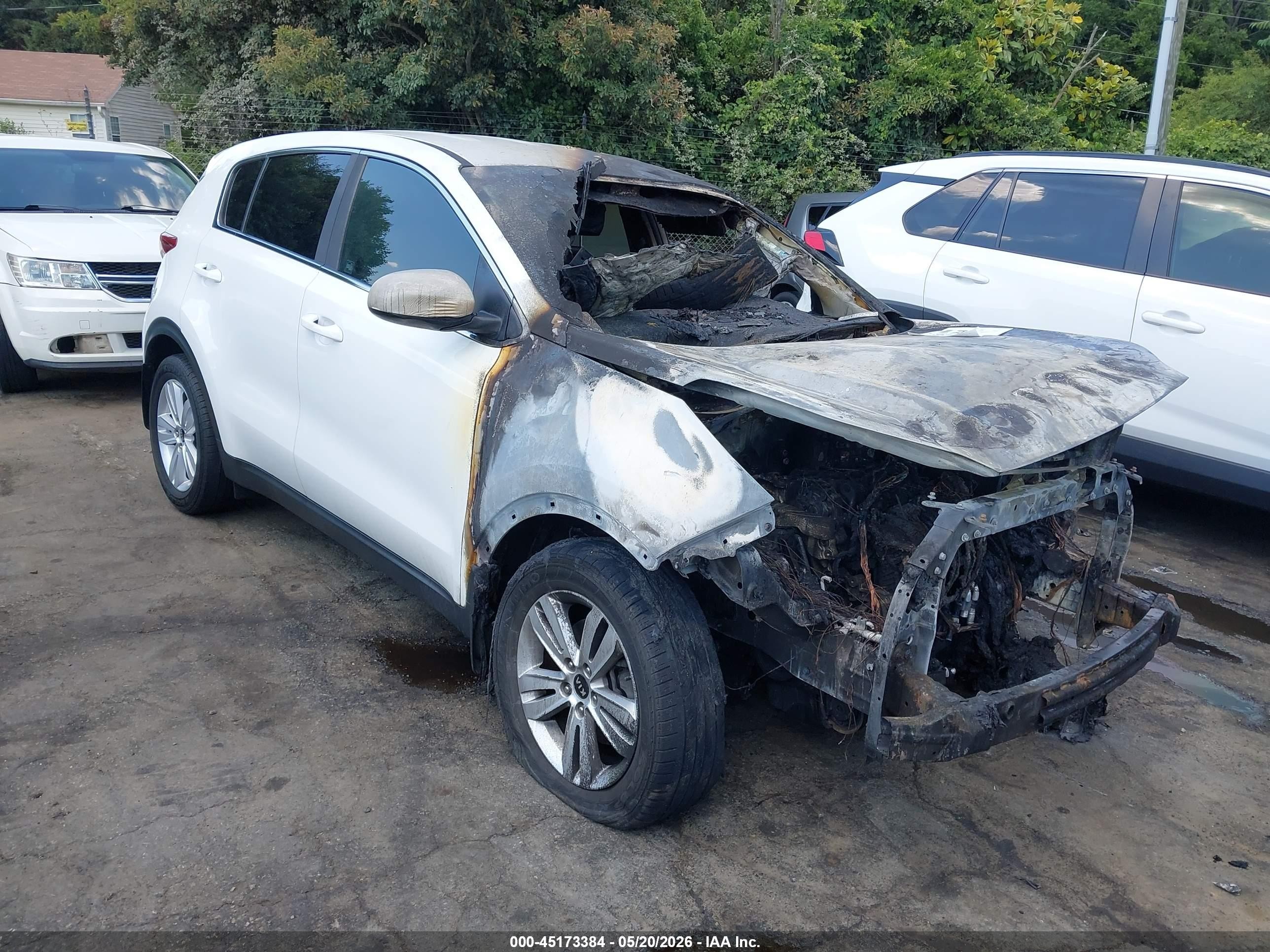 2018 Kia Sportage LX, VIN KNDPMCAC4J7447775 — Engine fire