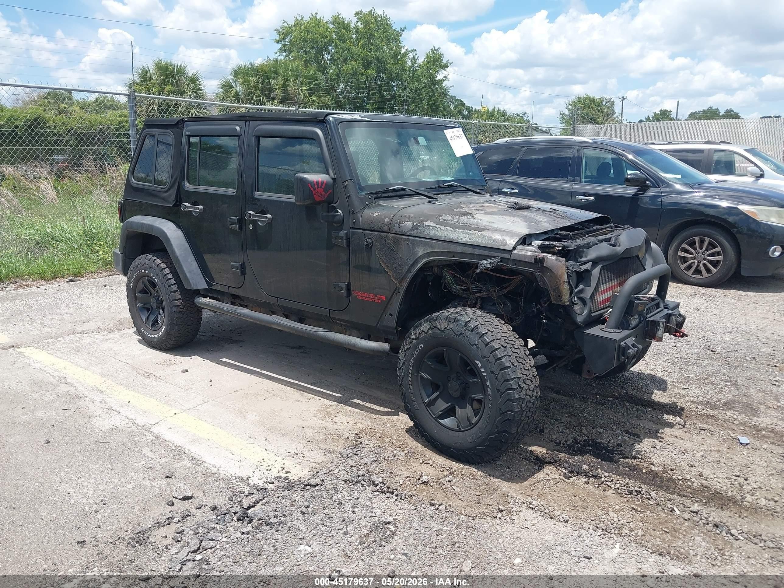 2010 Jeep Wrangler Unlimited Sport, VIN 1J4BA3H15AL175813 — Engine fire