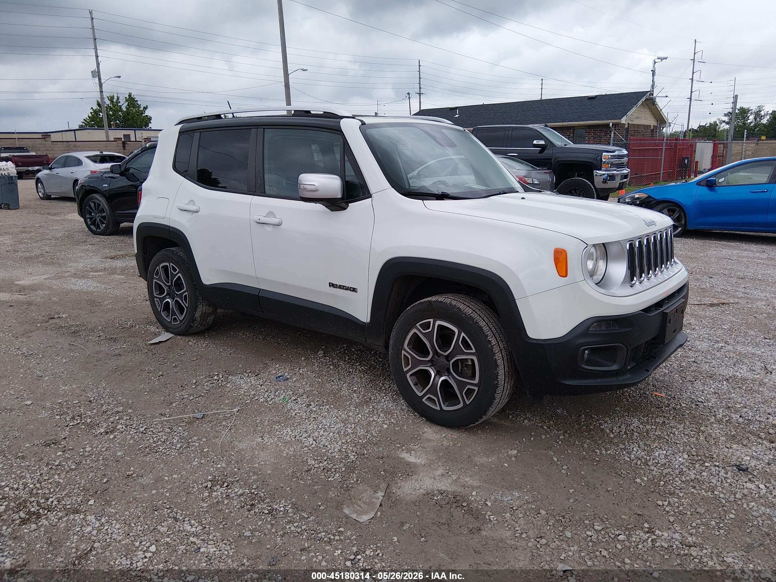 2015 Jeep Renegade Limited, VIN ZACCJBDT0FPB60489 — Hail