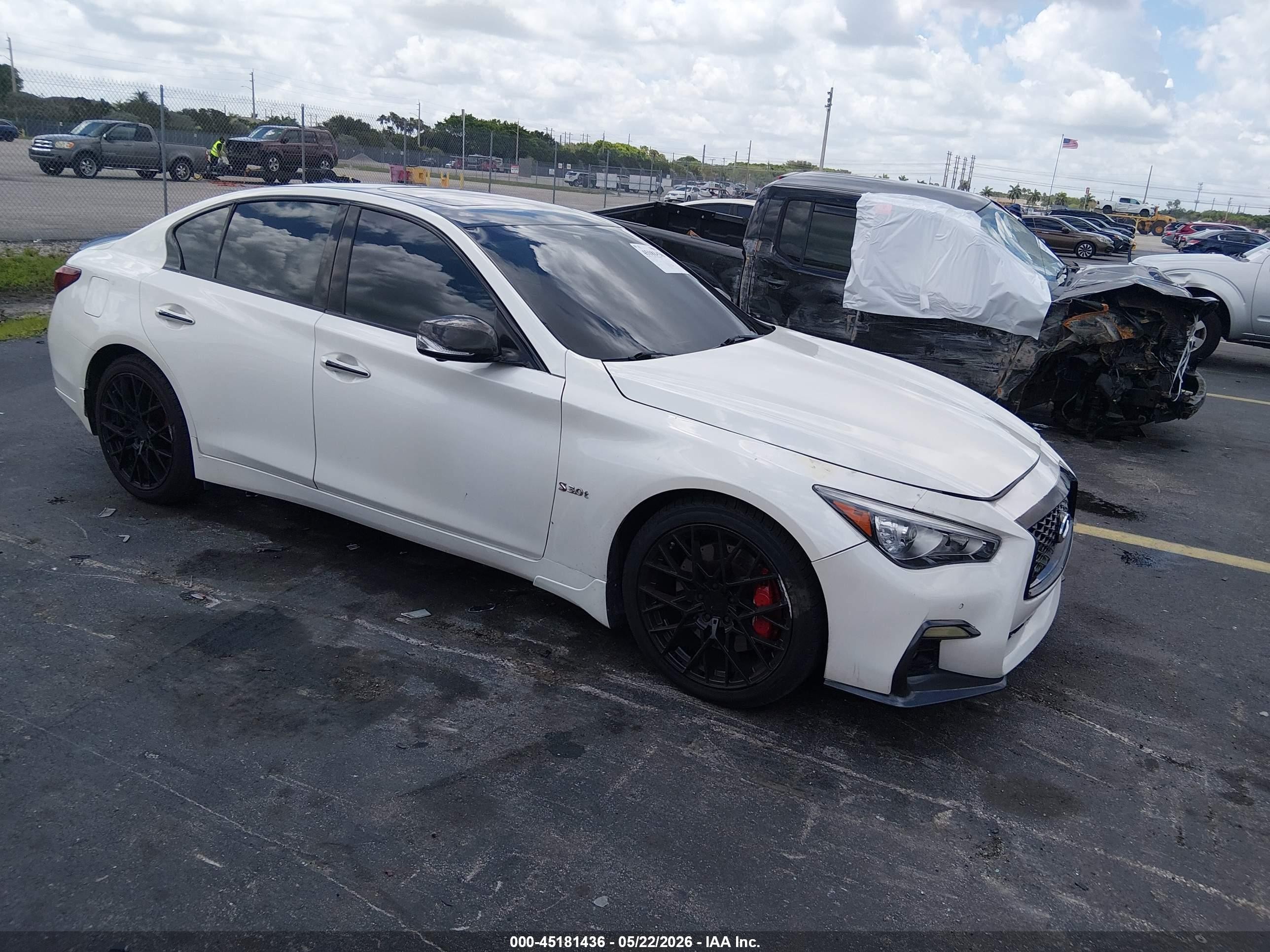 2018 Infiniti Q50 Red Sport 400, VIN JN1FV7AR4JM480039 — После угона