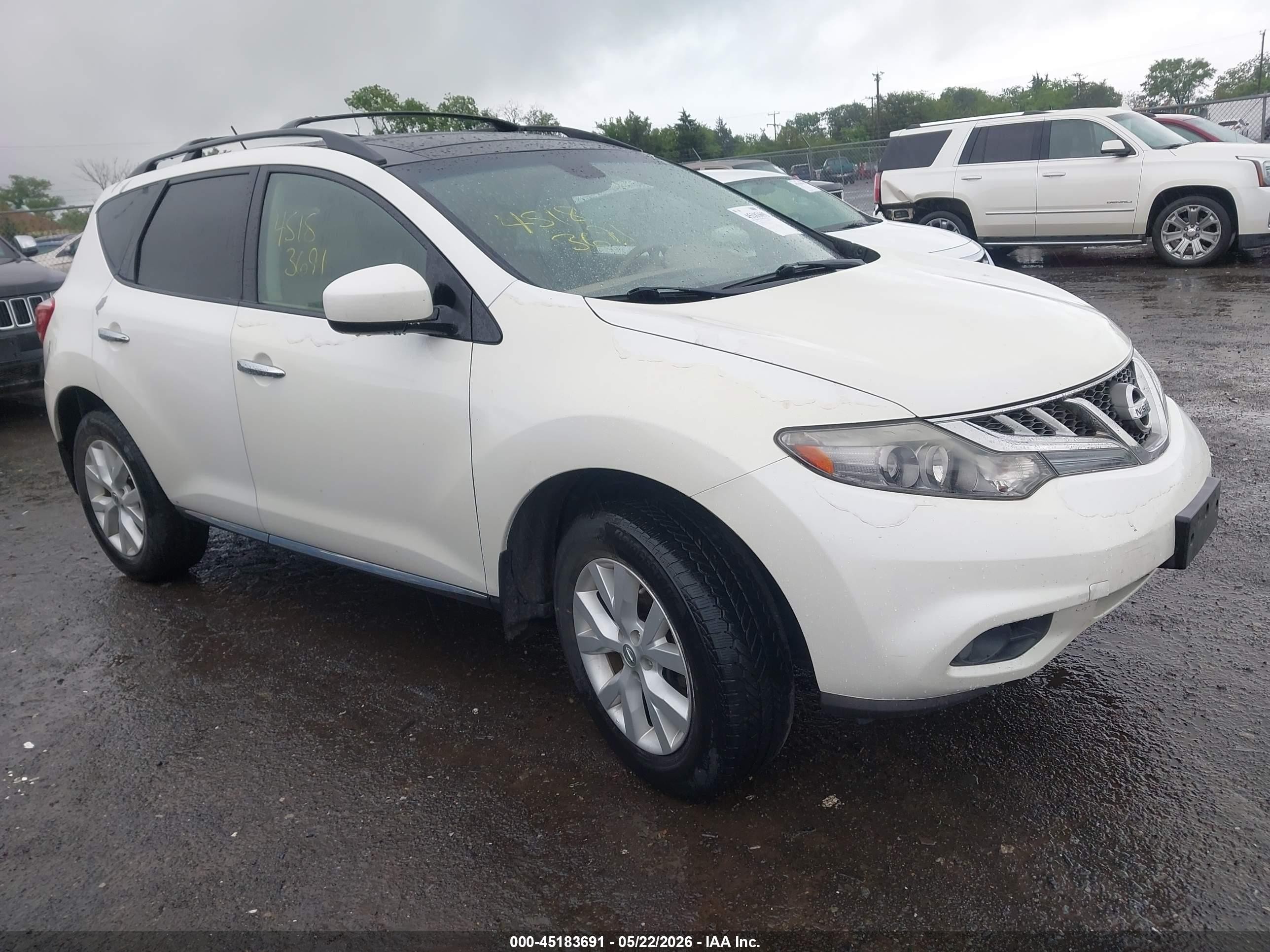 2012 Nissan Murano SL, VIN JN8AZ1MW7CW203813 — Normal wear