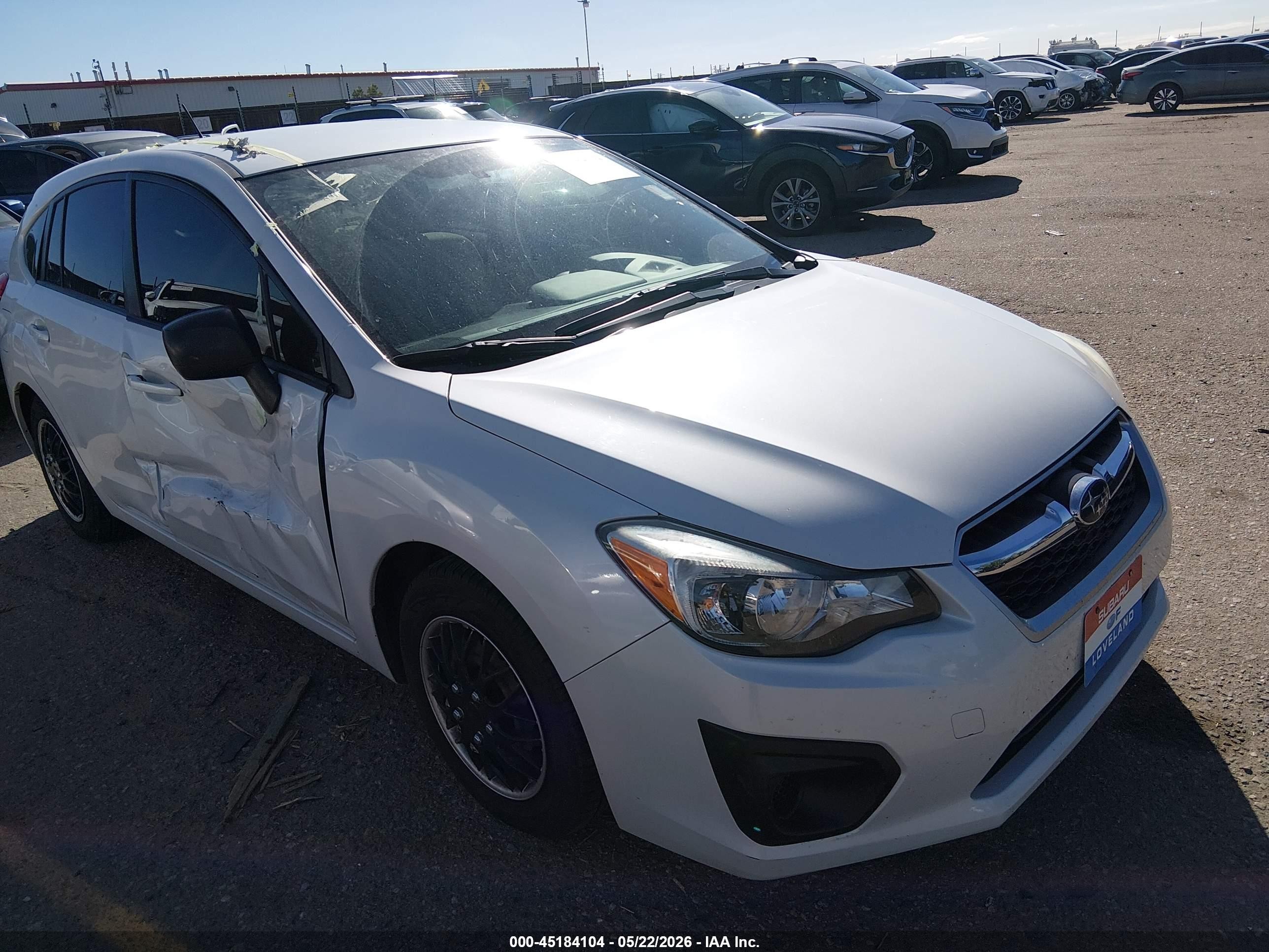 2012 Subaru Impreza 2.0i, VIN JF1GPAA61CH205700 — Front end