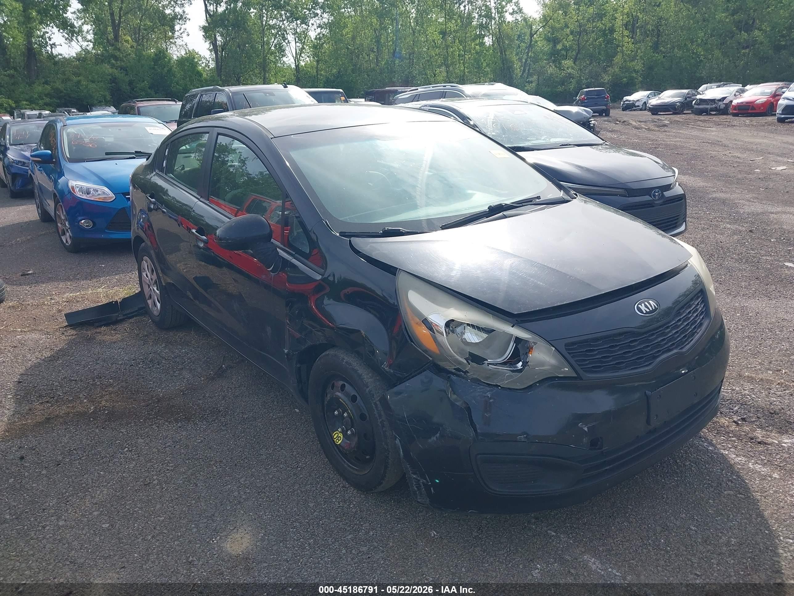 2013 Kia Rio LX, VIN KNADM4A34D6139005 — Rear end