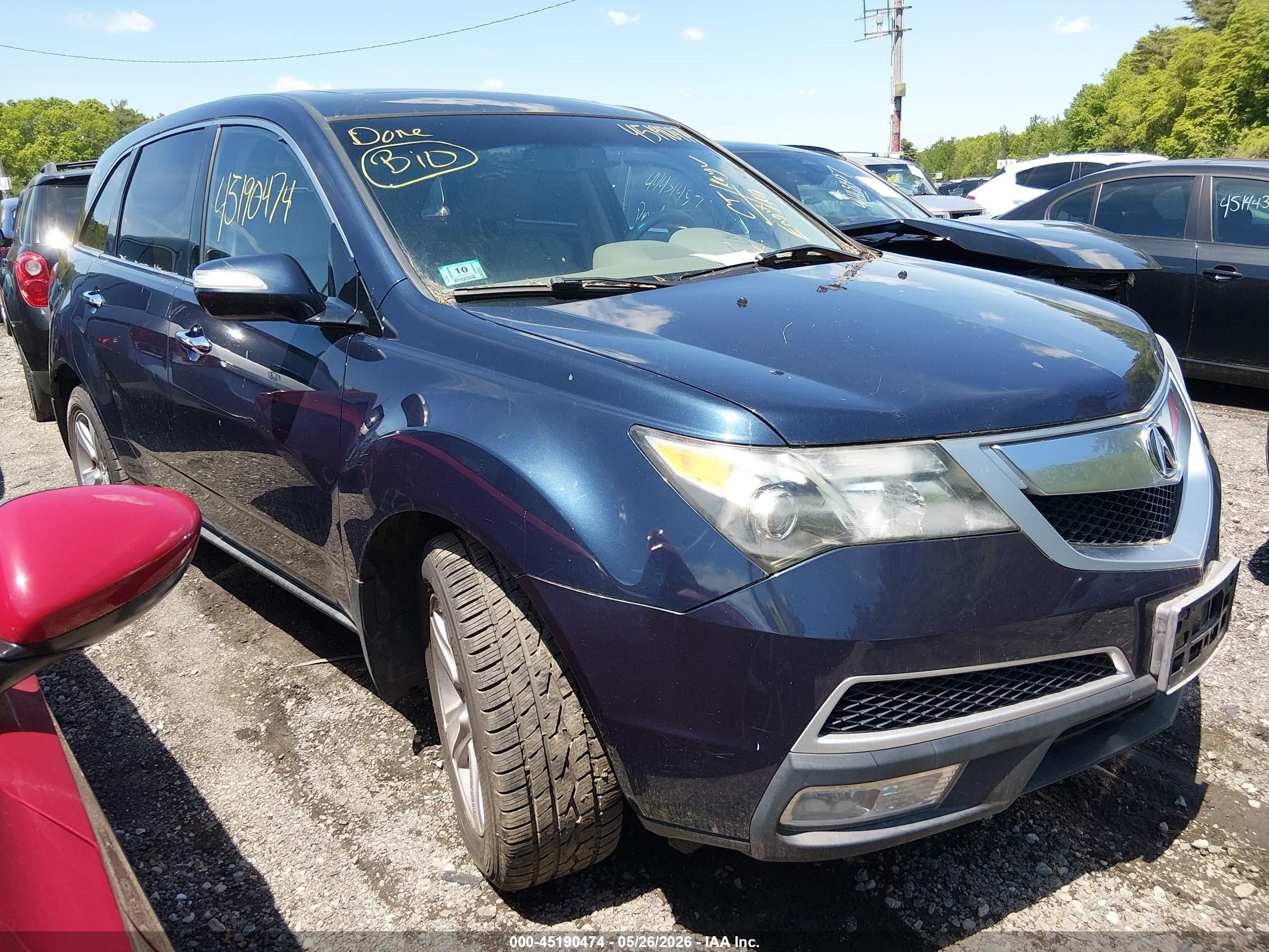 2012 Acura MDX Technology, VIN 2HNYD2H35CH547485 — Electrical