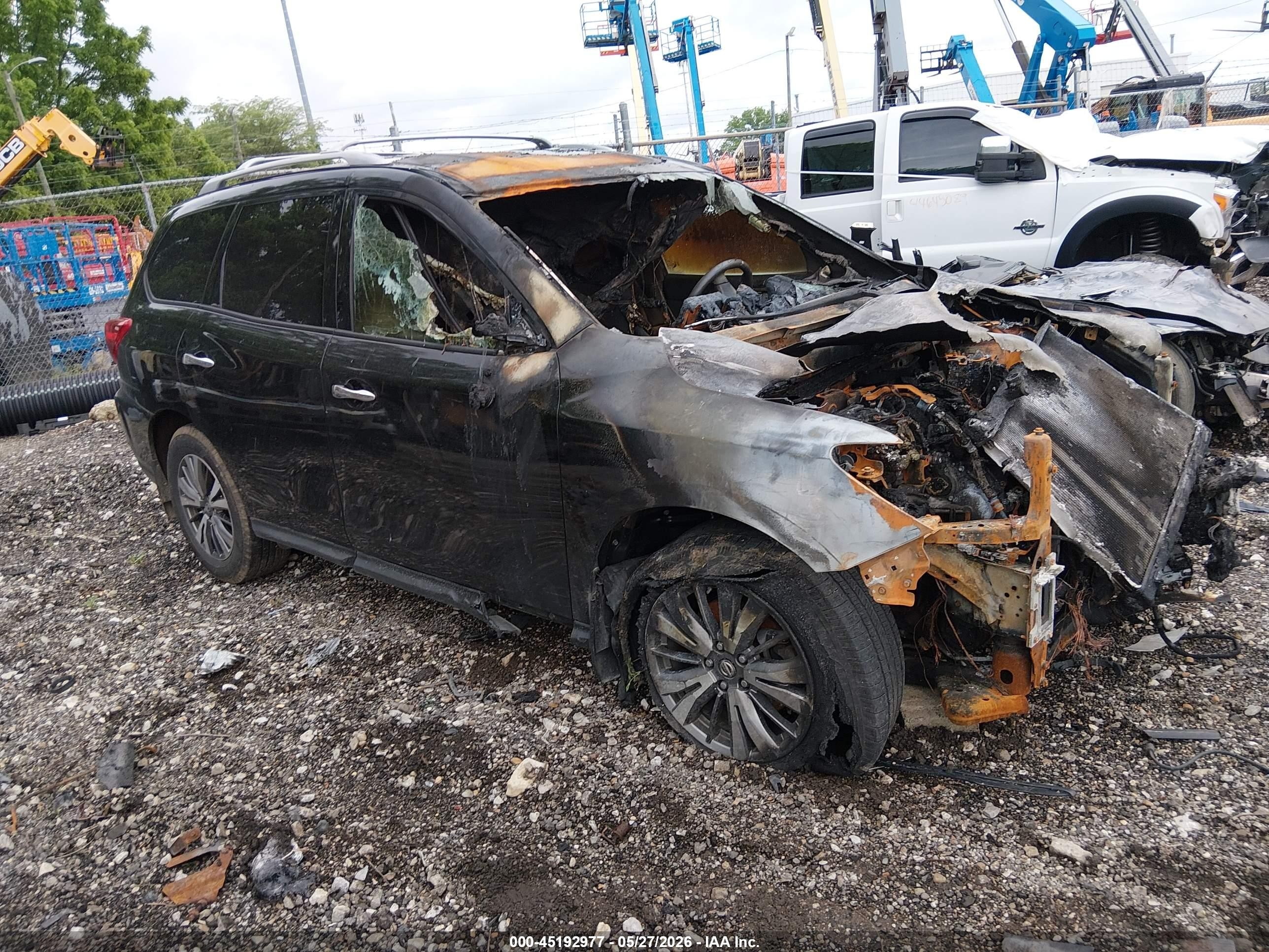 2020 Nissan Pathfinder SL, VIN 5N1DR2CM7LC619047 — Interior fire