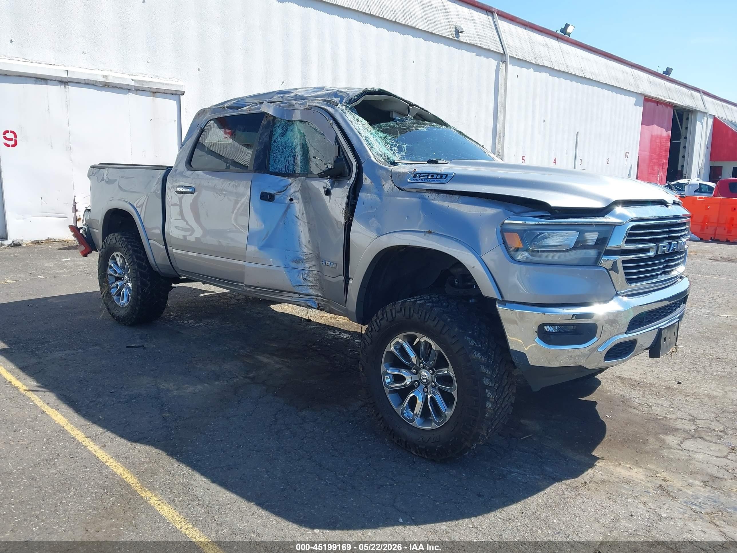 2021 Ram 1500 Laramie, VIN 1C6SRFJT1MN808450 — Rollover