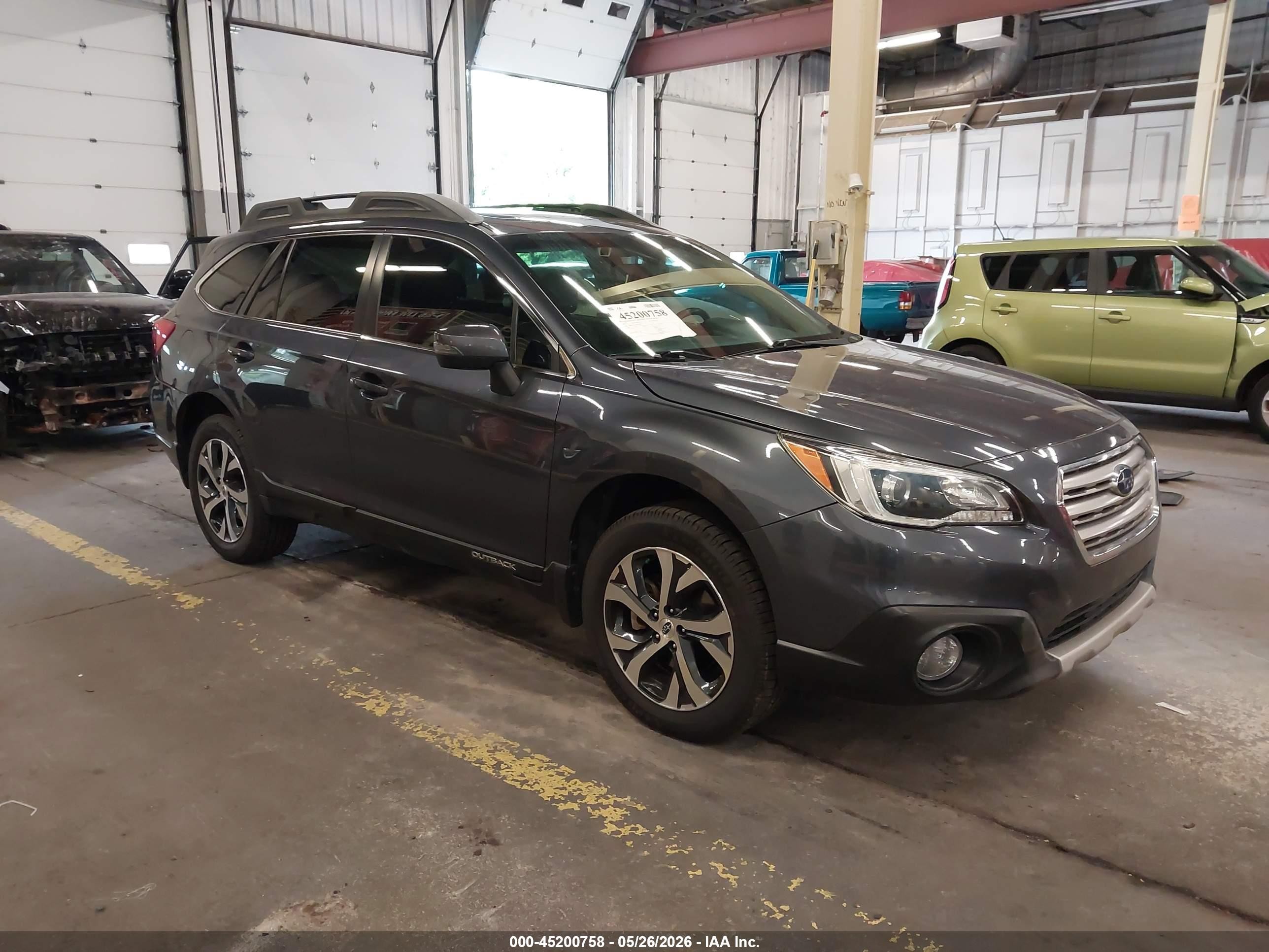 2017 Subaru Outback Limited, VIN 4S4BSANC3H3394207 — Rear end
