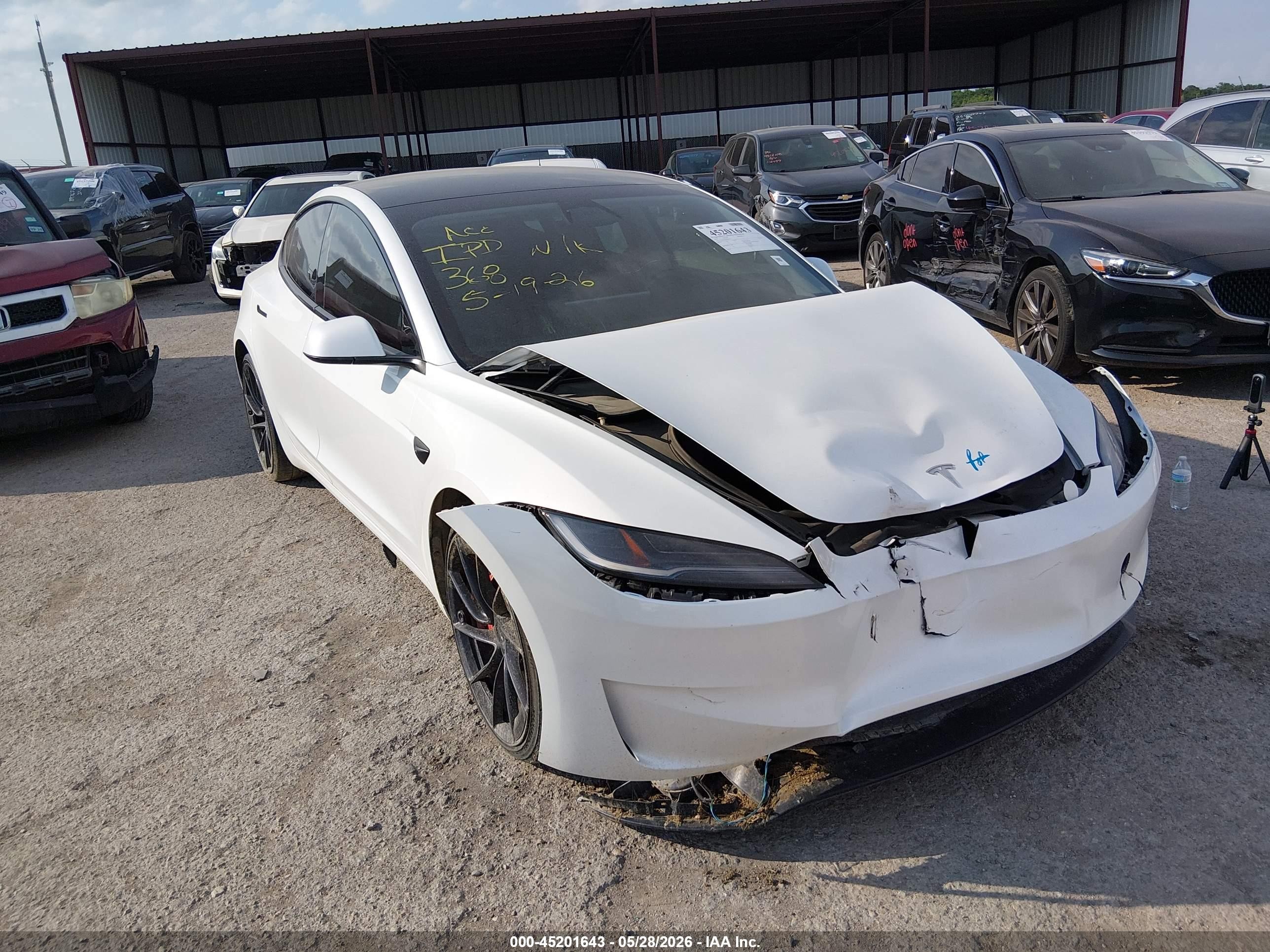 2024 Tesla Model 3 Performance, VIN 5YJ3E1ET7RF789365 — Front end