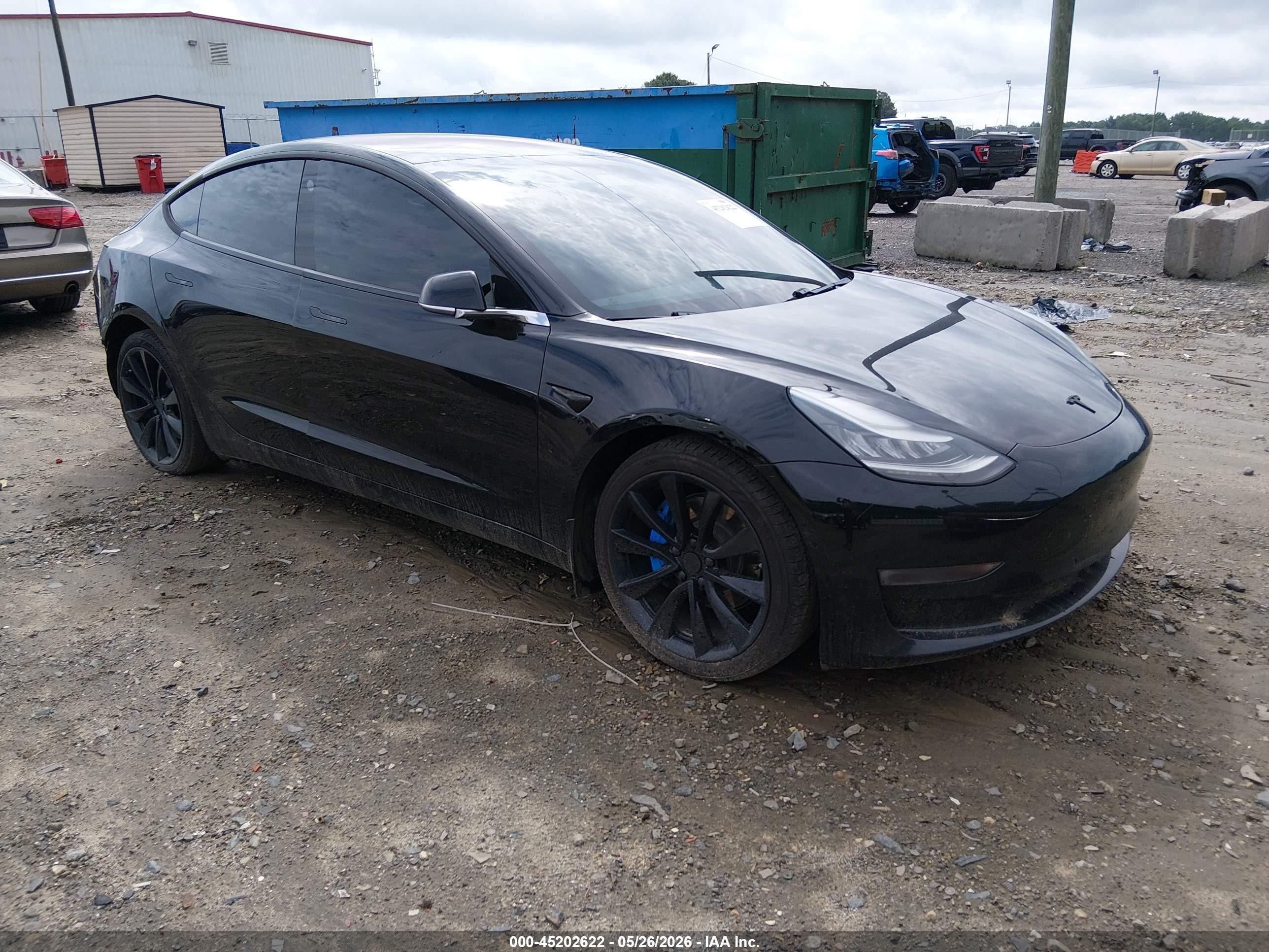 2018 Tesla Model 3 Long Range Battery, VIN 5YJ3E1EB9JF184694 — Rear end