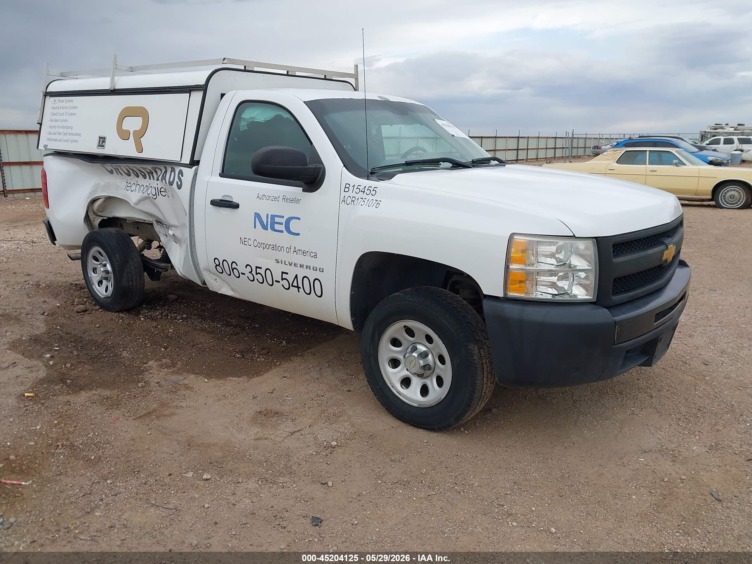 2013 Chevrolet Silverado 1500 Work Truck, VIN 1GCNCPEX4DZ106724 — Side