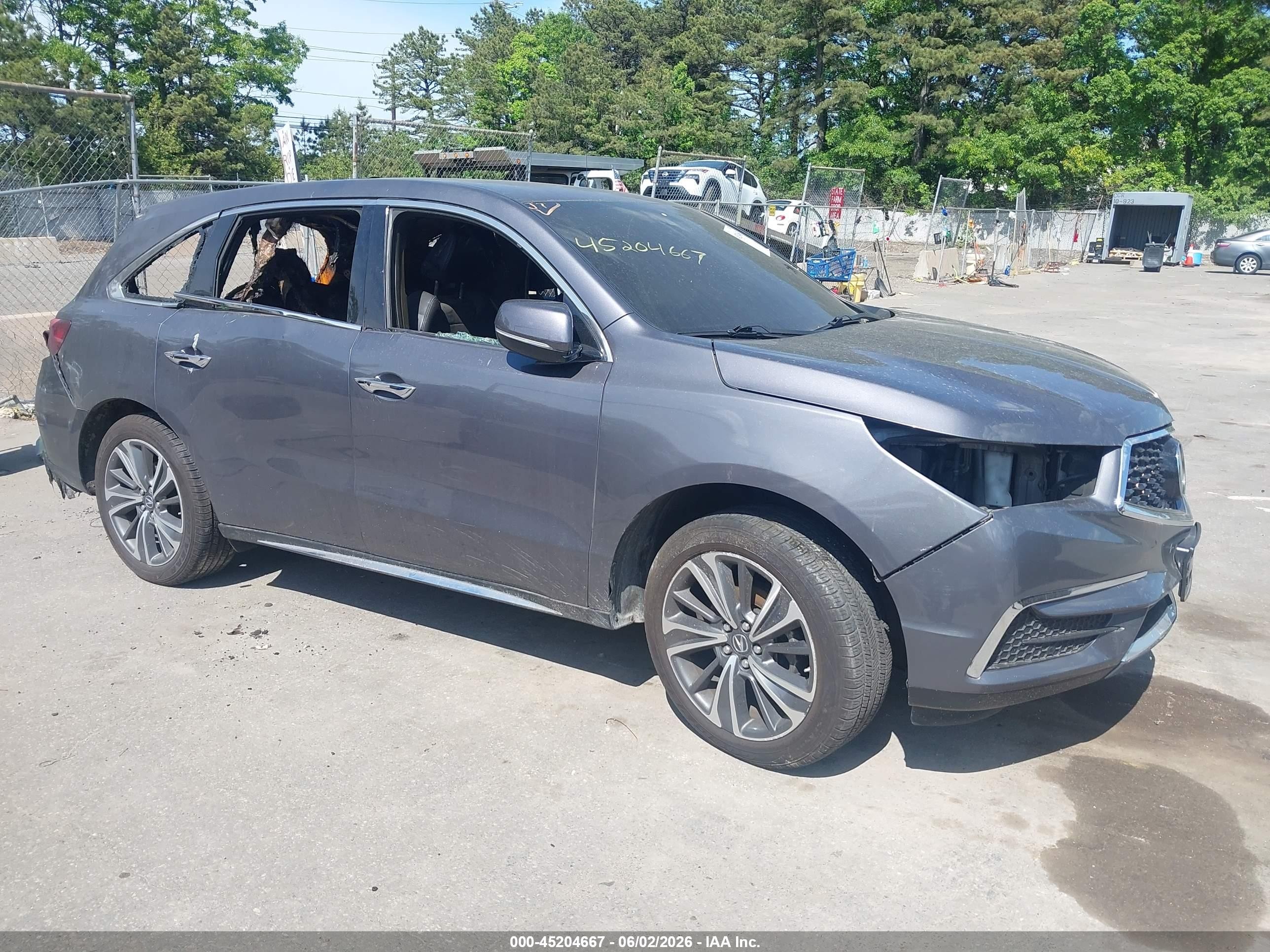 2019 Acura MDX Technology, VIN 5J8YD4H53KL003105 — Interior fire