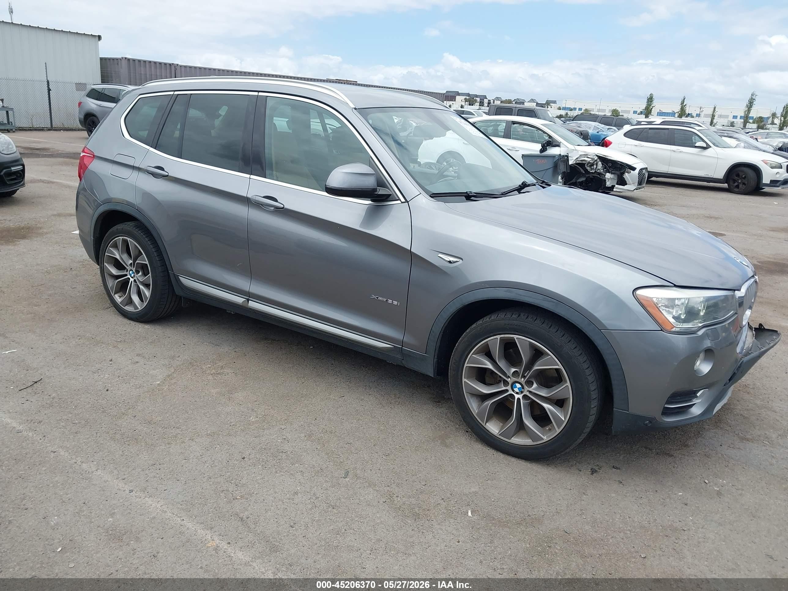 2017 BMW X3 xDrive35i, VIN 5UXWX7C50H0U40980 — Front end