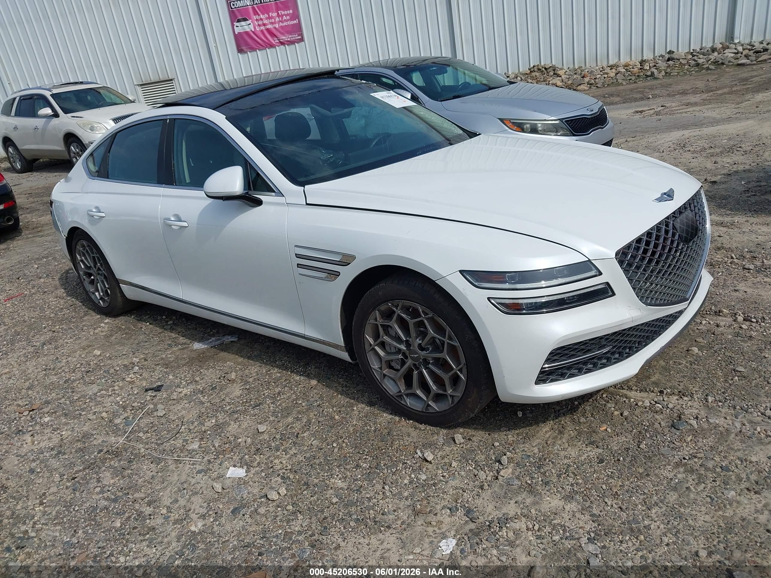 2021 Genesis G80 3.5T, VIN KMTGC4SD8MU064526 — Side
