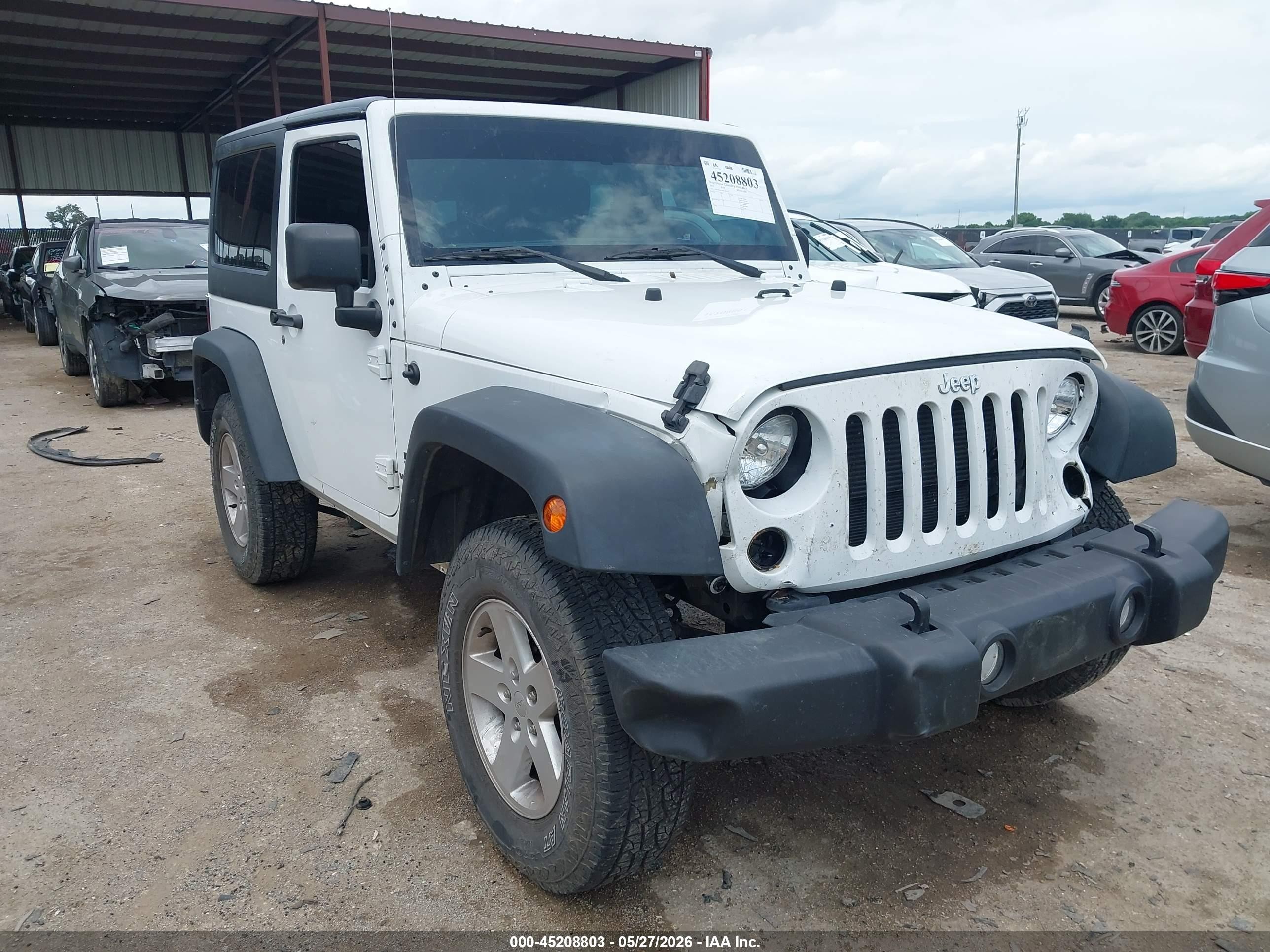 2013 Jeep Wrangler Sport, VIN 1C4AJWAGXDL595170 — Front end