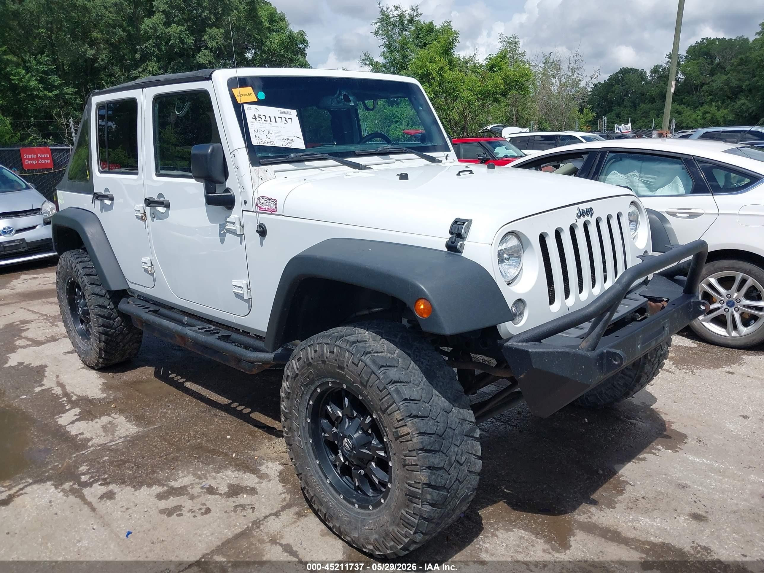 2015 Jeep Wrangler Unlimited Sport, VIN 1C4BJWDG4FL509922 — Fresh water flood