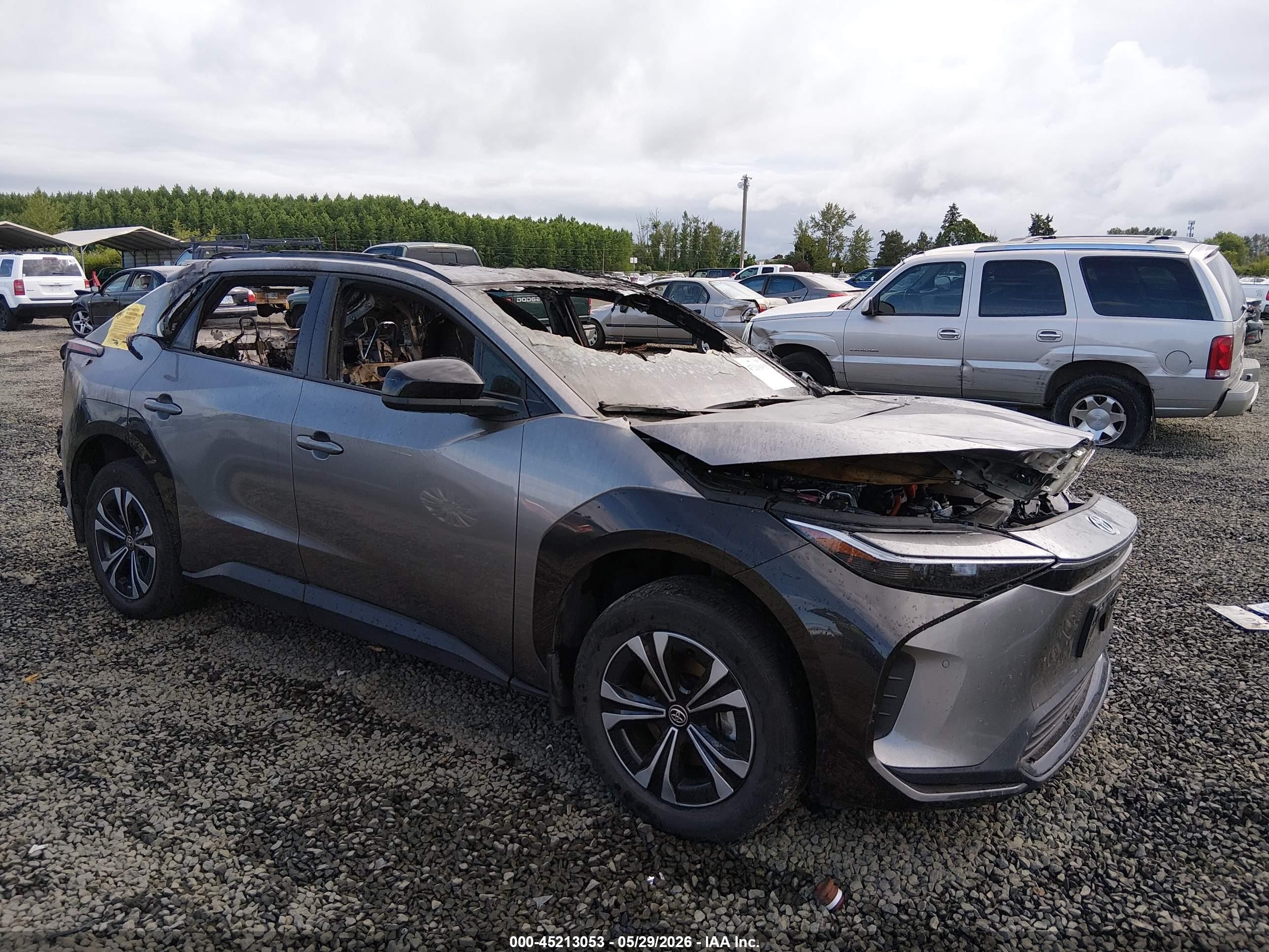 2024 Toyota bZ4X XLE, VIN JTMABACA5RA071632 — Interior fire