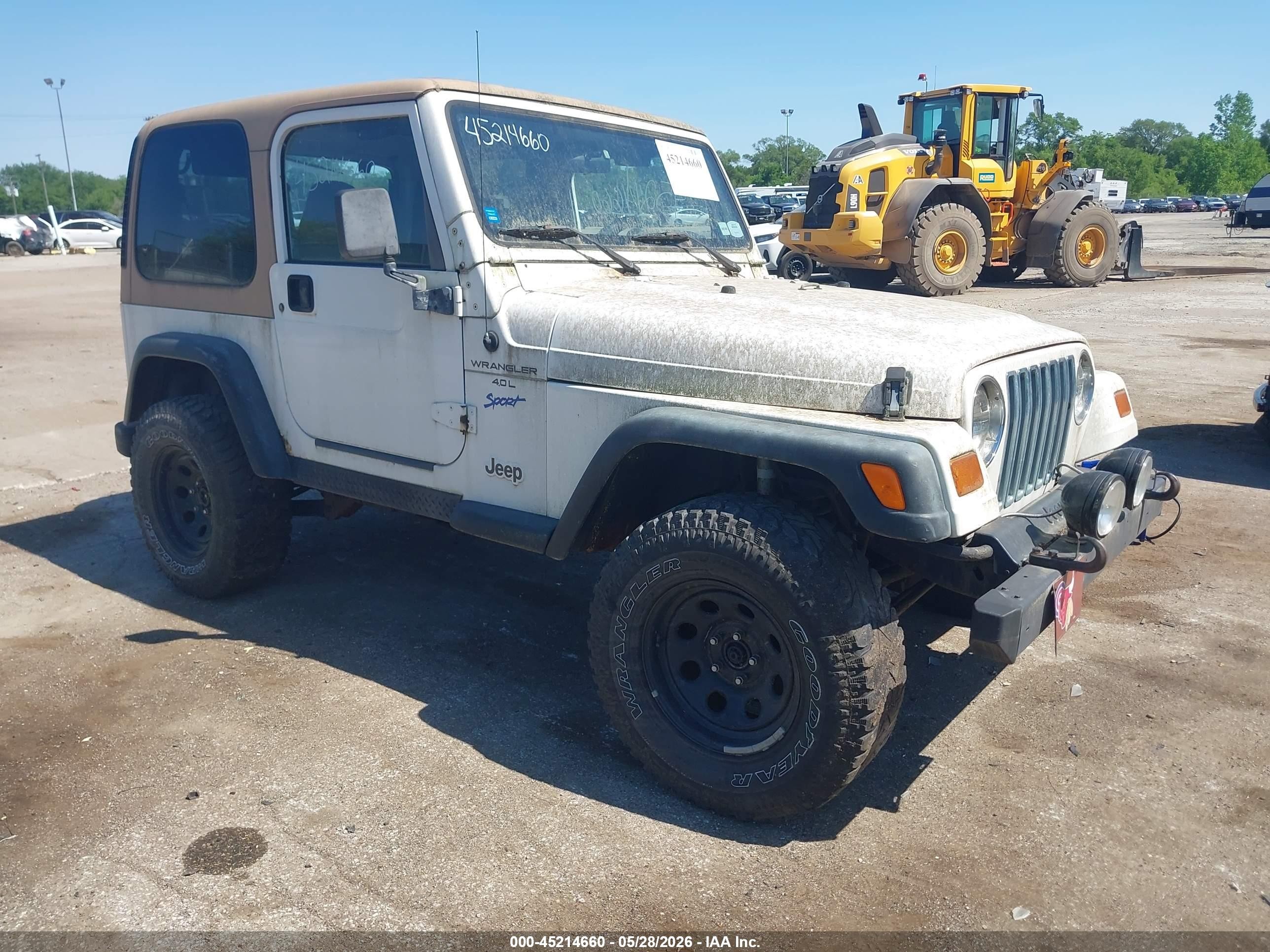 1997 Jeep Wrangler Sport, VIN 1J4FY19S7VP487932 — Frame damage