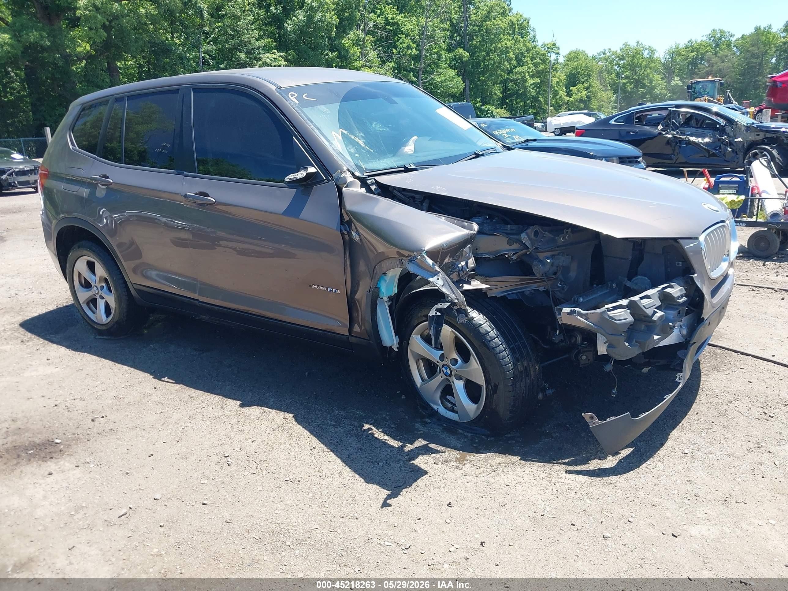 2012 BMW X3 28i, VIN 5UXWX5C51CL724226 — Перед