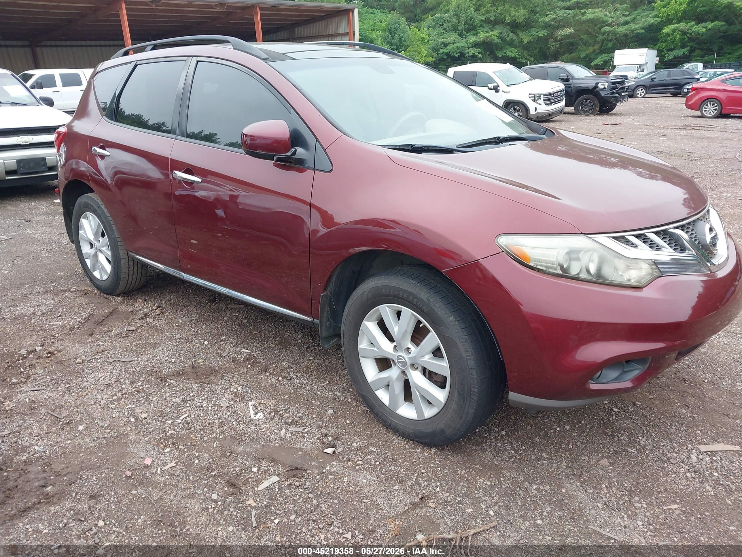 2012 Nissan Murano SL, VIN JN8AZ1MU0CW116379 — Not stated
