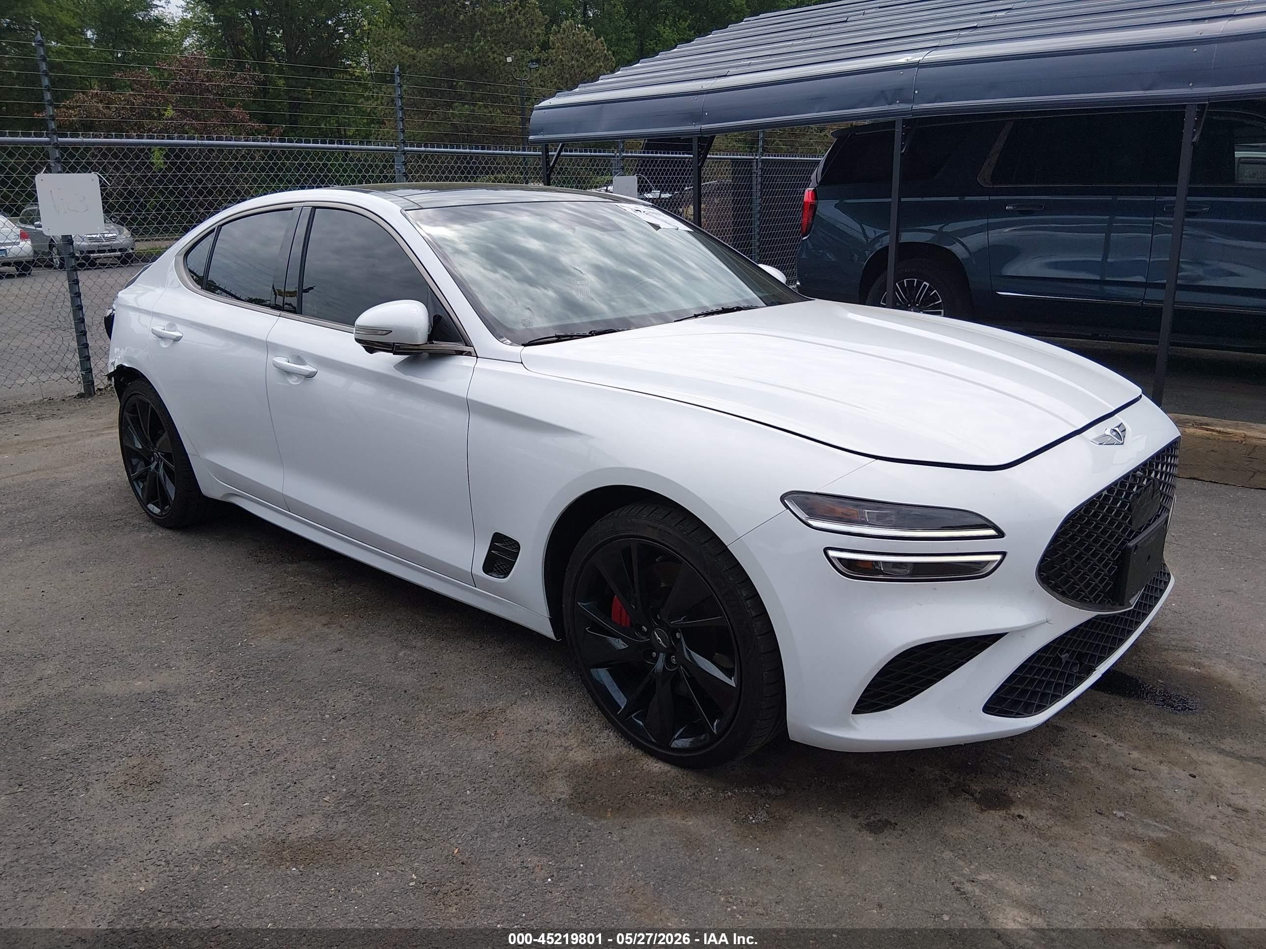 2022 Genesis G70 3.3T, VIN KMTG54TE9NU090927 — Rear end