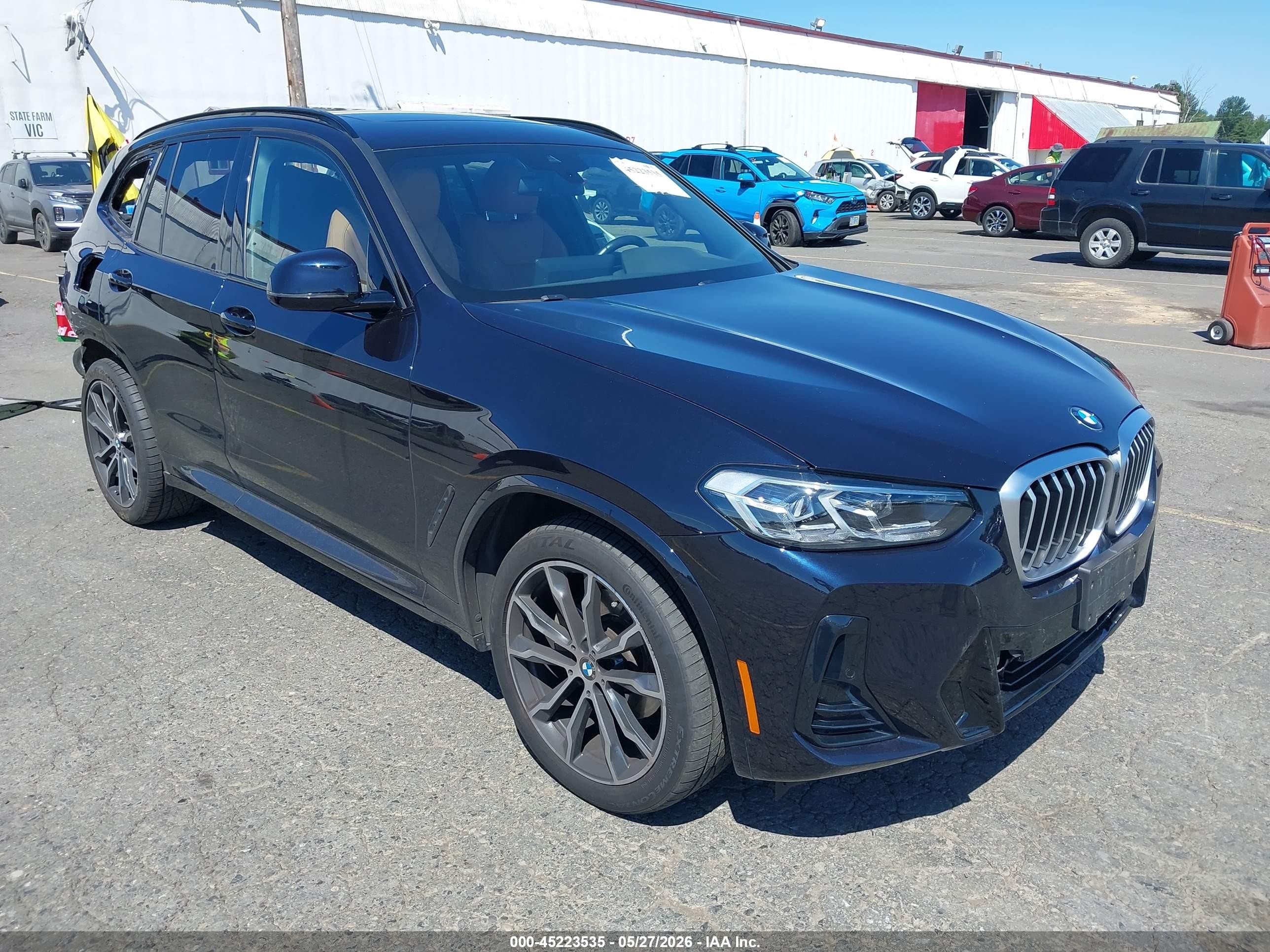 2022 BMW X3 xDrive30i, VIN 5UX53DP00N9M86966 — Зад