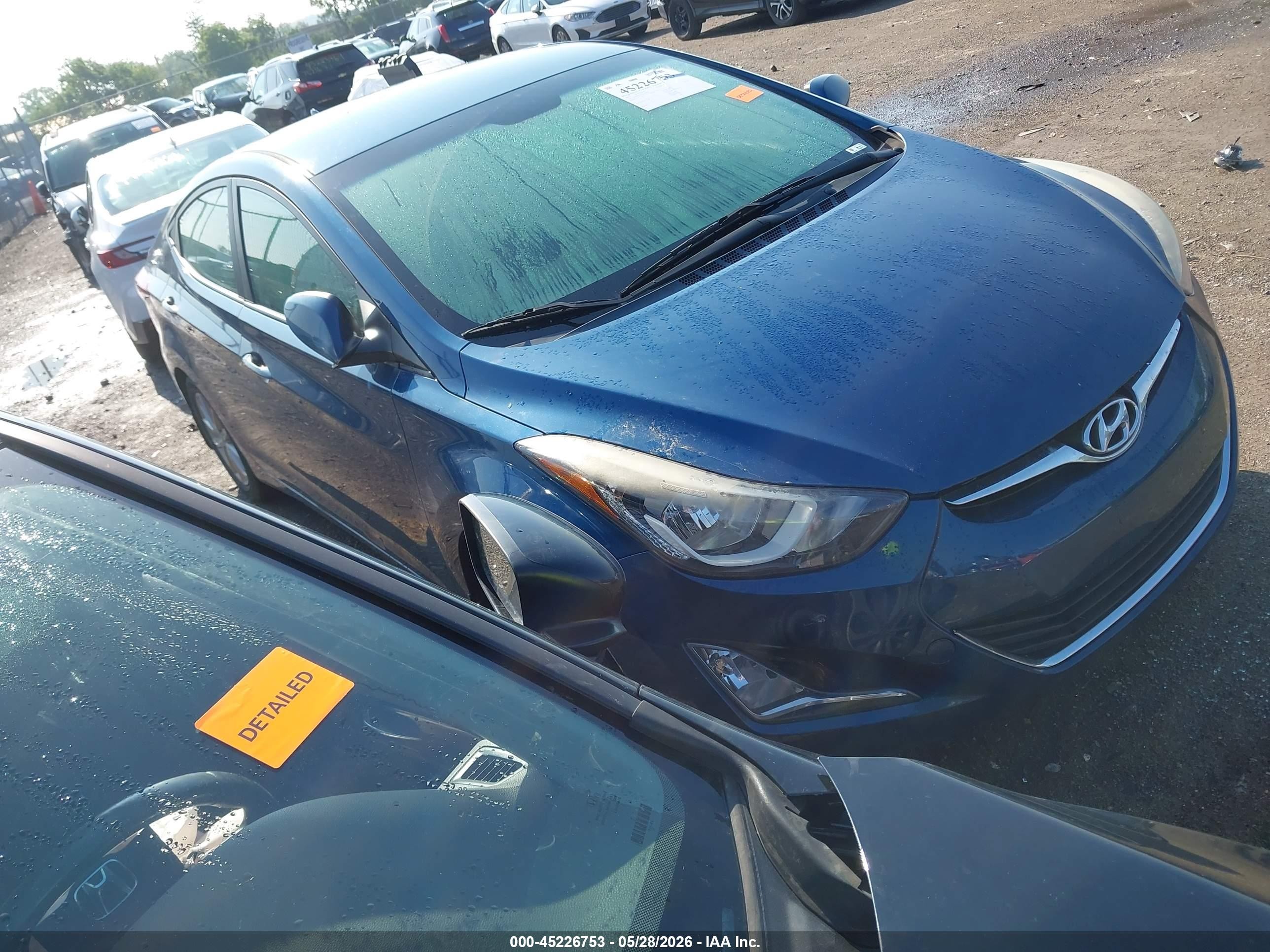 2015 Hyundai Elantra SE, VIN KMHDH4AE1FU360466 — Water / flood