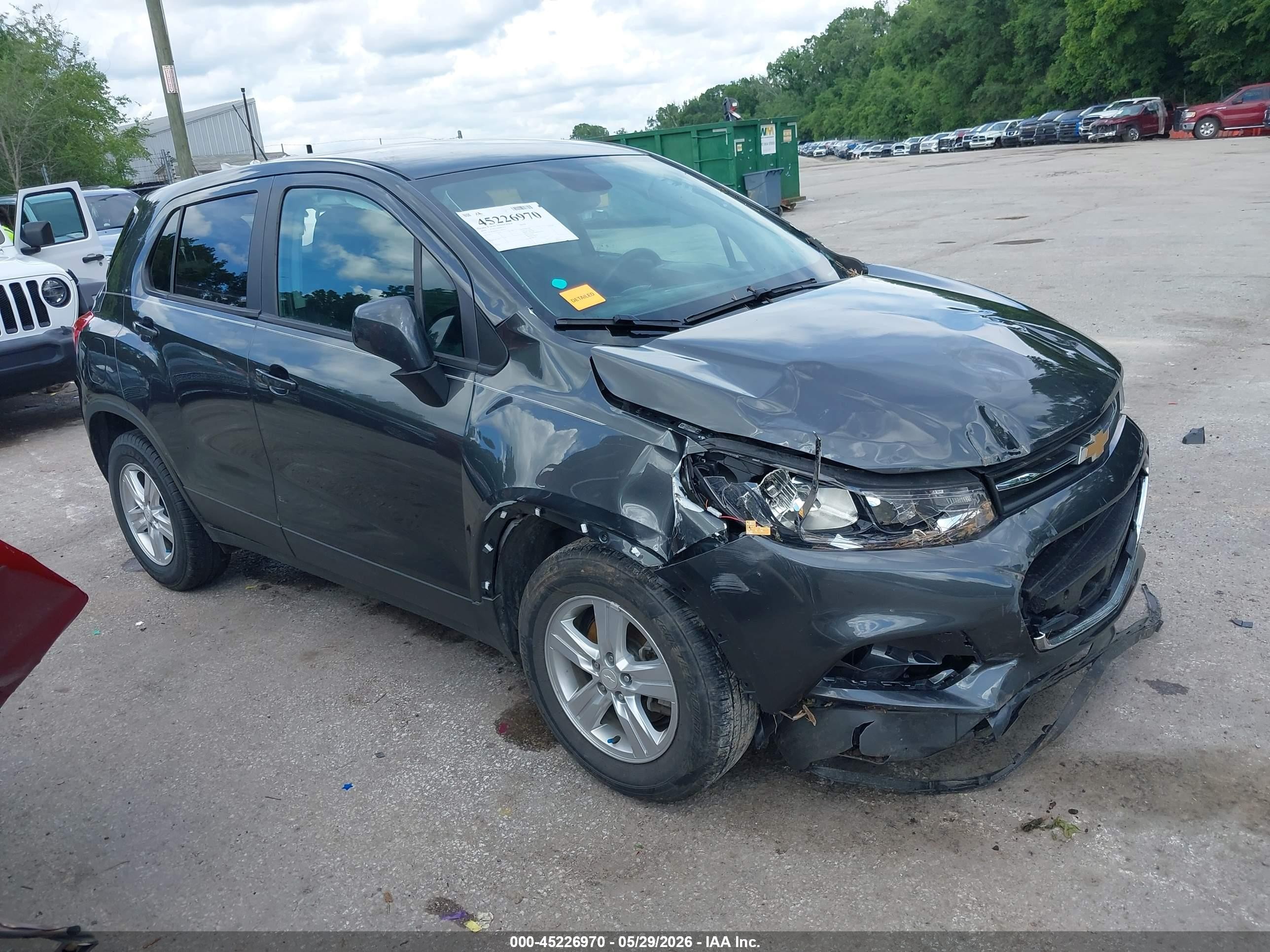 2020 Chevrolet Trax LS, VIN 3GNCJKSB7LL107937 — Rollover